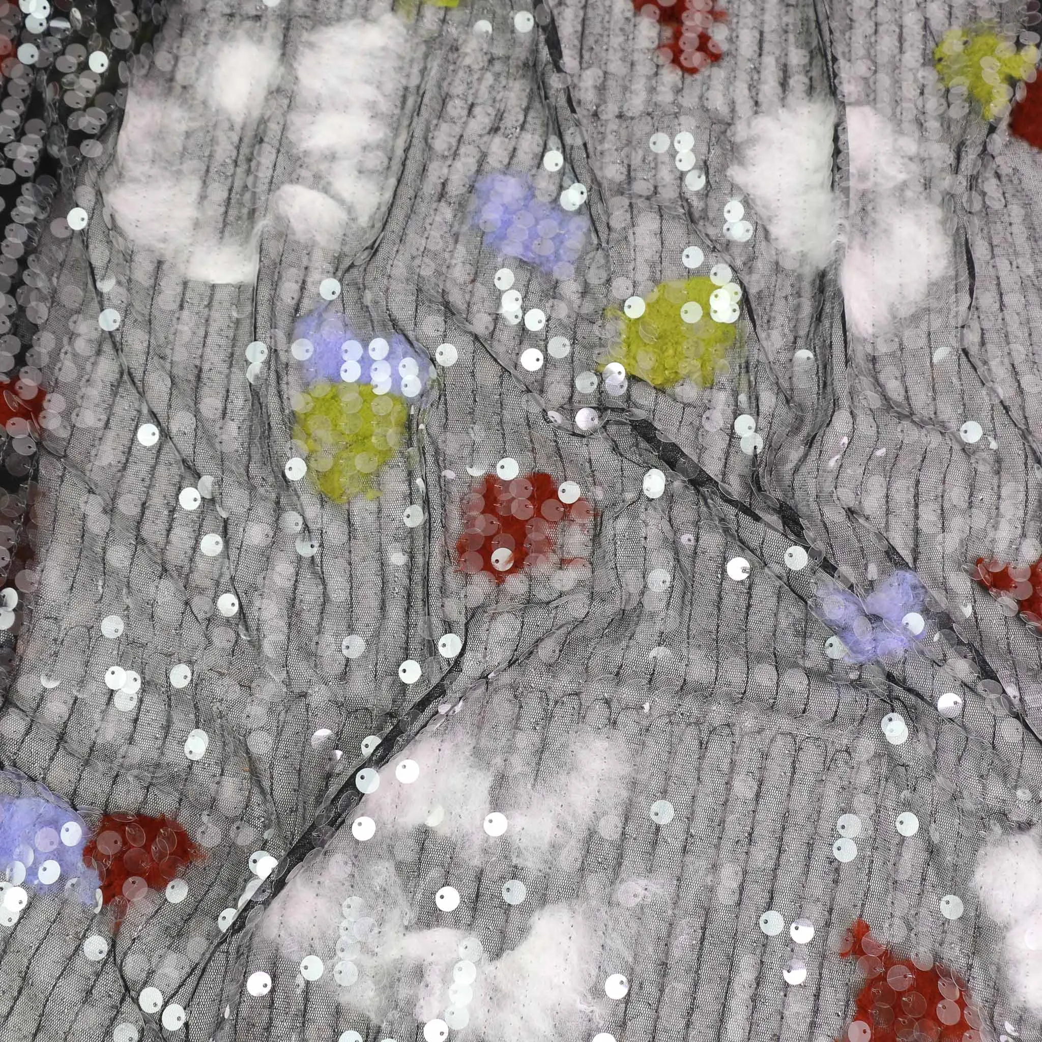Sequin Fabric - Black, Multicoloured