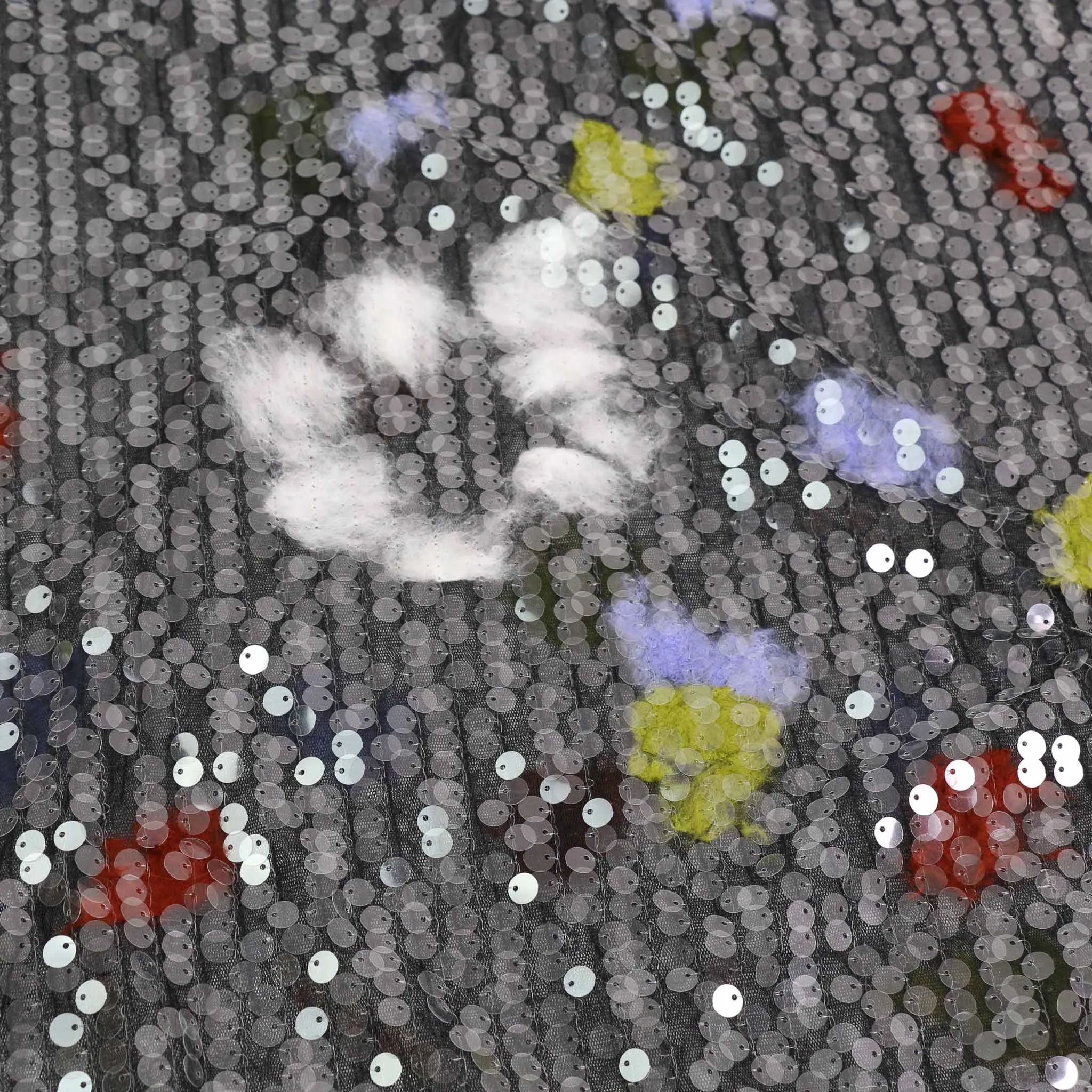 Sequin Fabric - Black, Multicoloured