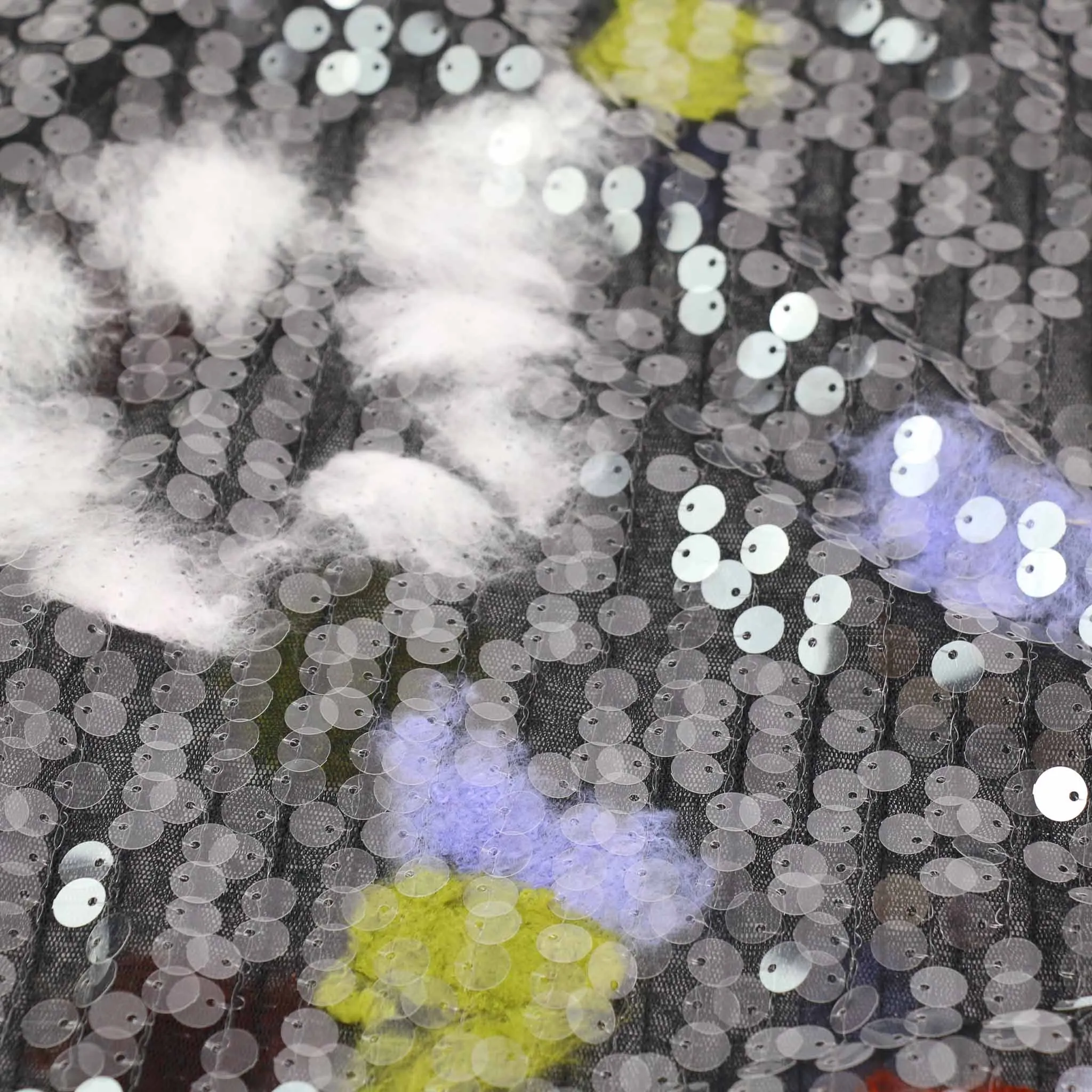 Sequin Fabric - Black, Multicoloured