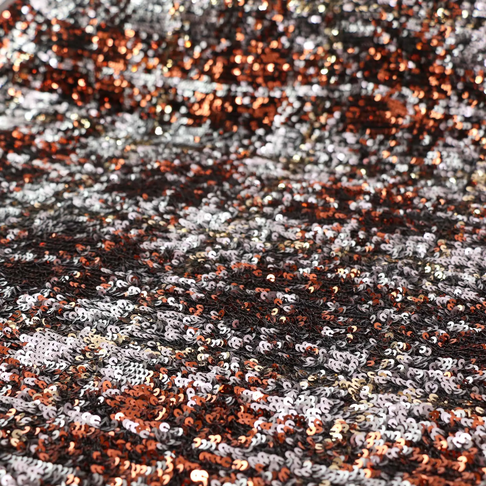 Sequin Fabric - Copper, blue