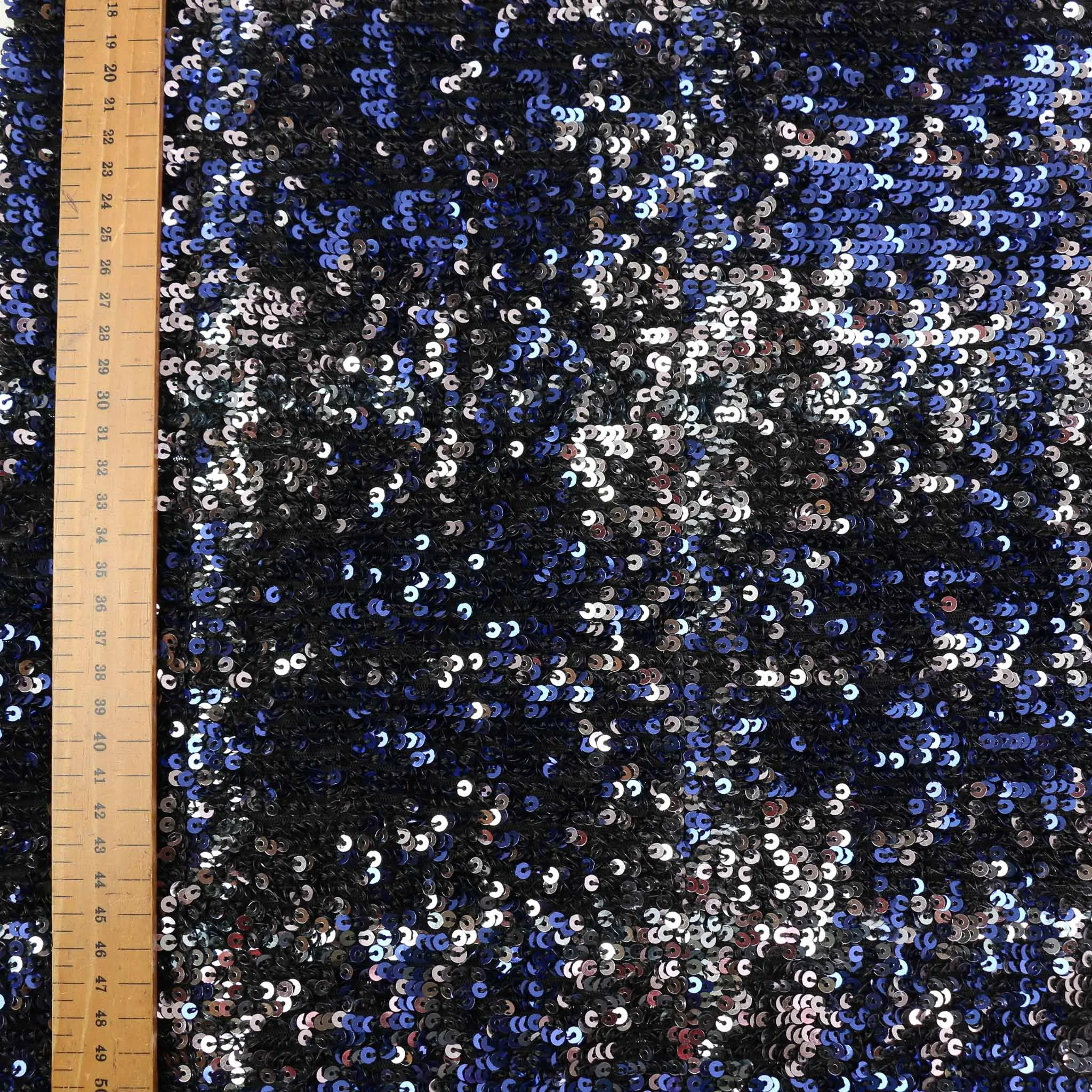 Sequin Fabric - Copper, blue