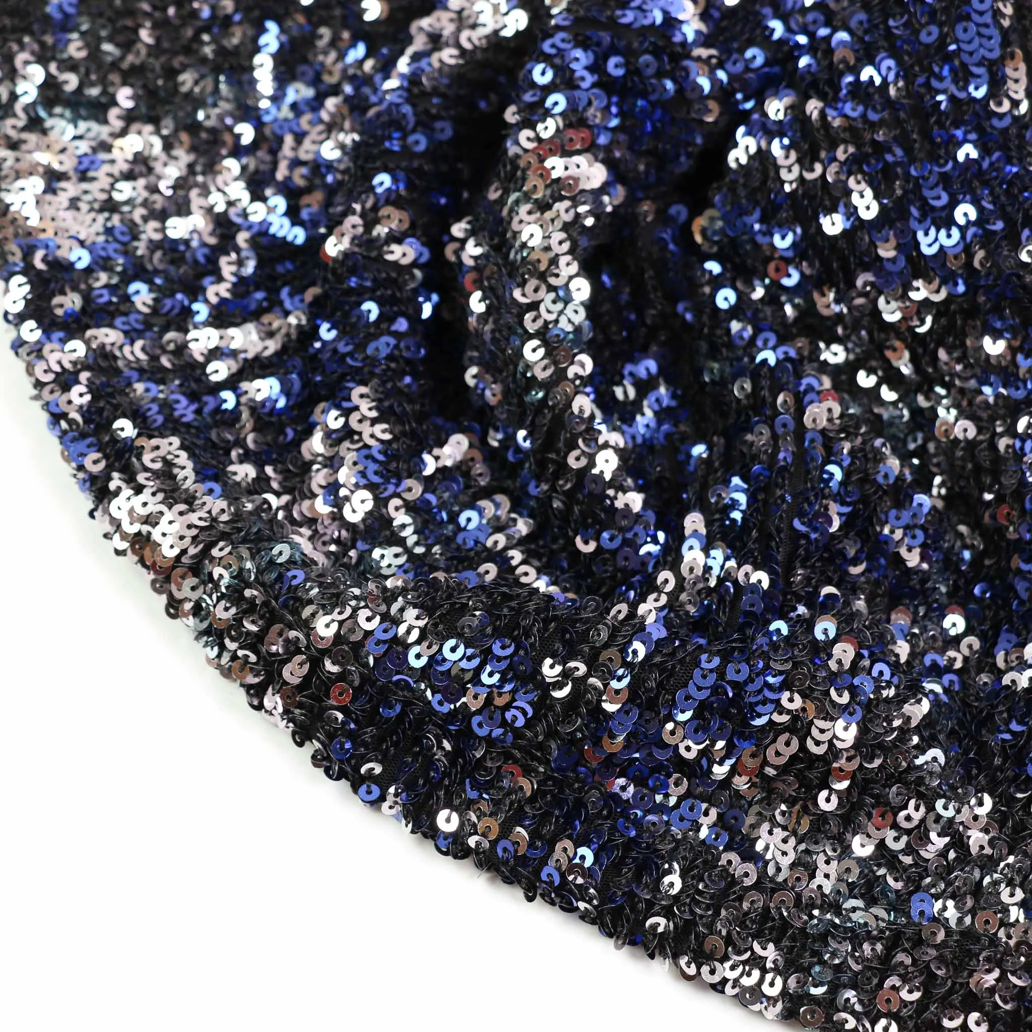 Sequin Fabric - Copper, blue