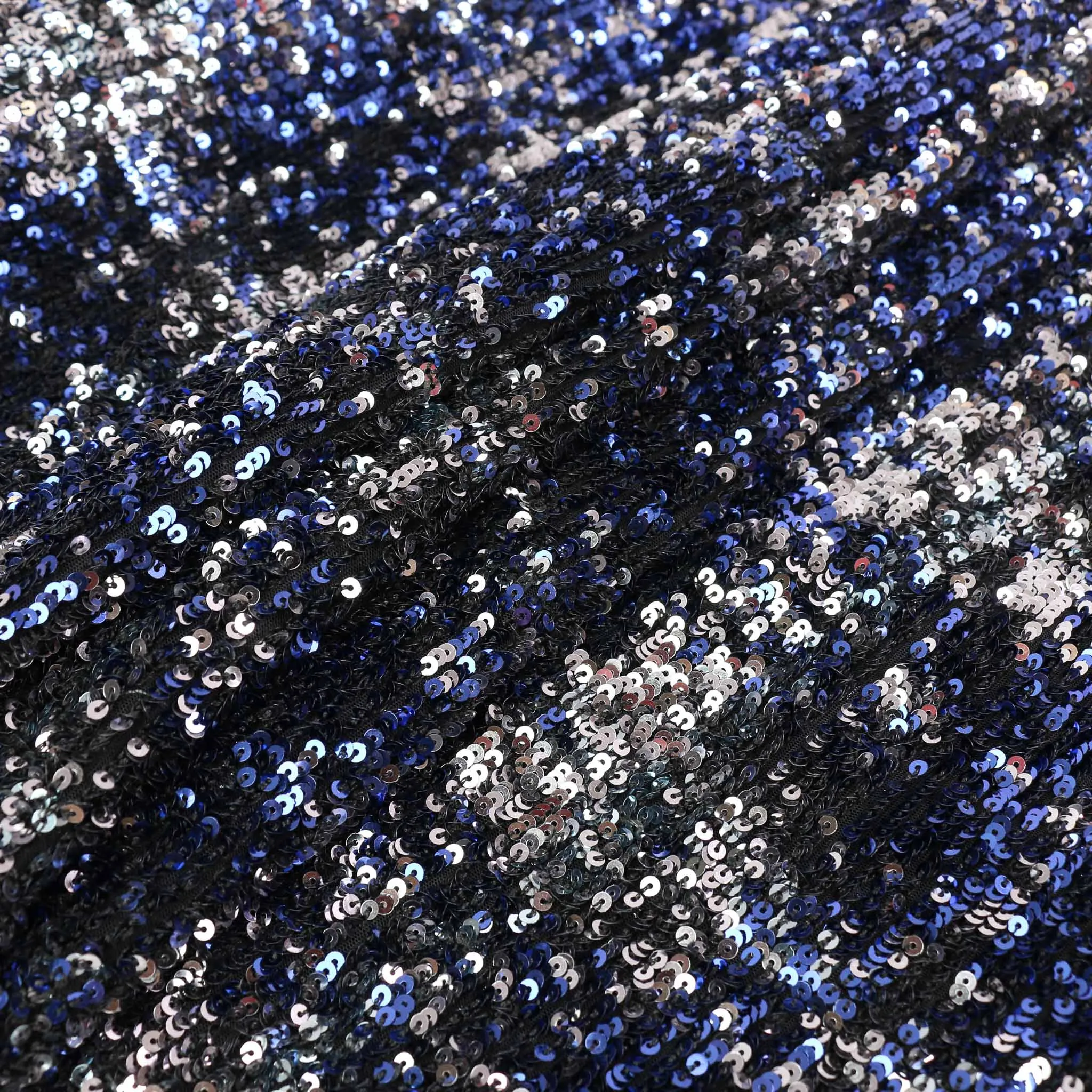 Sequin Fabric - Copper, blue