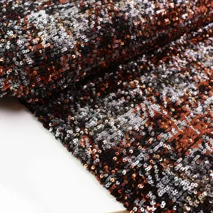 Sequin Fabric - Copper, blue