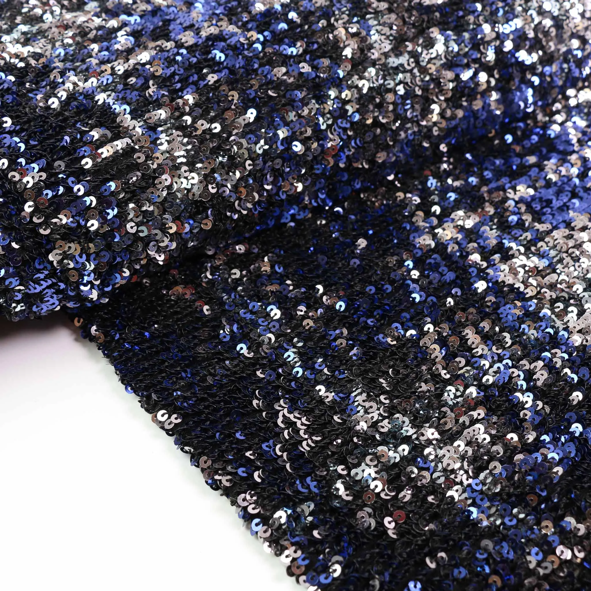Sequin Fabric - Copper, blue