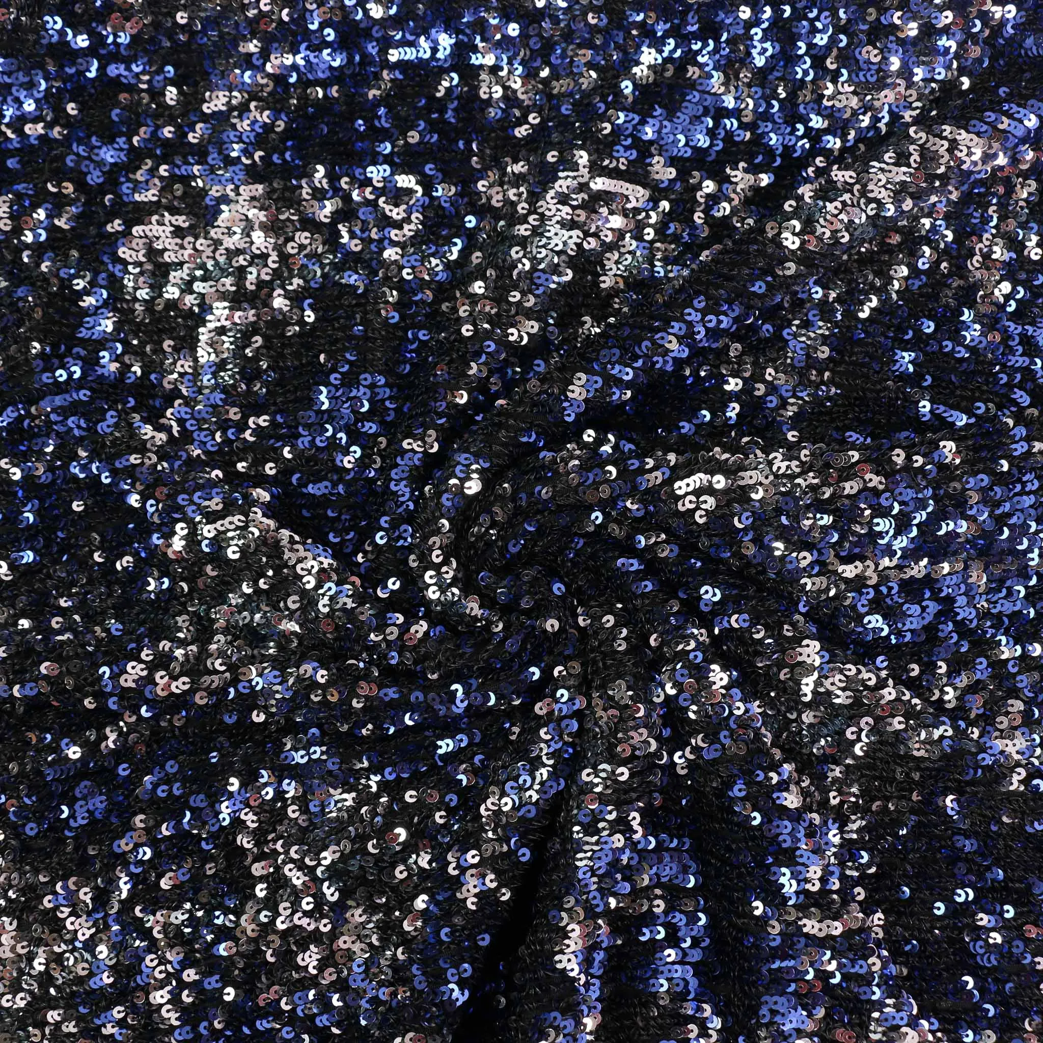 Sequin Fabric - Copper, blue