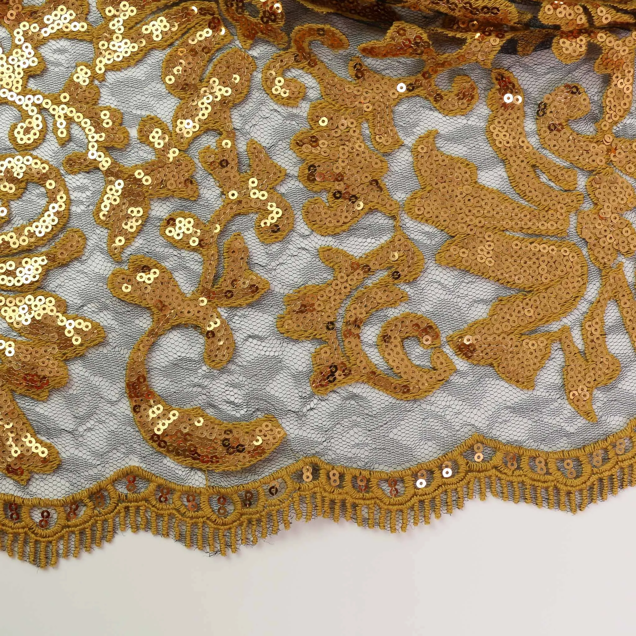 Sequin Fabric - Gold, Black