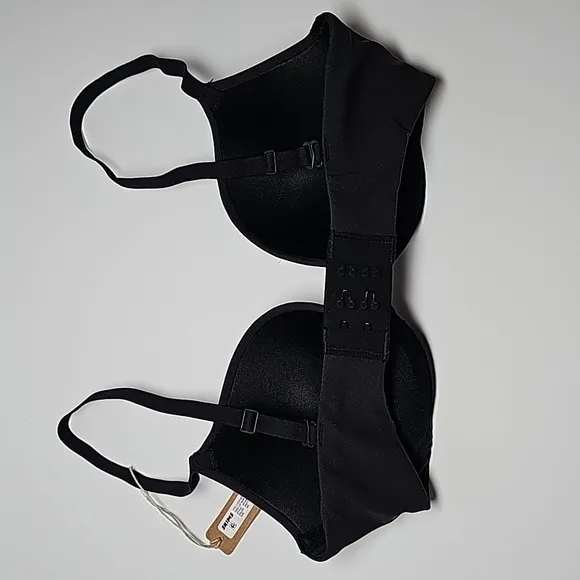 Skims Fits Everybody T-Shirt Push-Up Demi Bra Intimates Underwire Onyx Black 30C