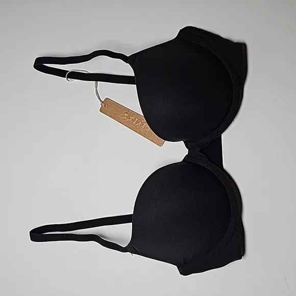 Skims Fits Everybody T-Shirt Push-Up Demi Bra Intimates Underwire Onyx Black 30C