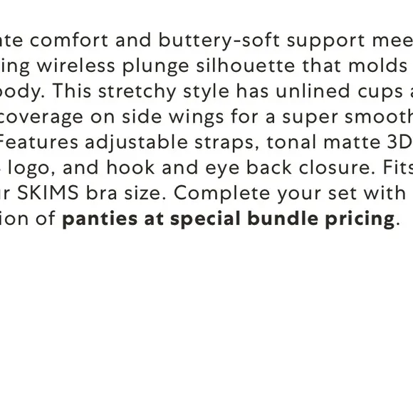 SKIMS Naked Plunge Seamless Wireless Bra