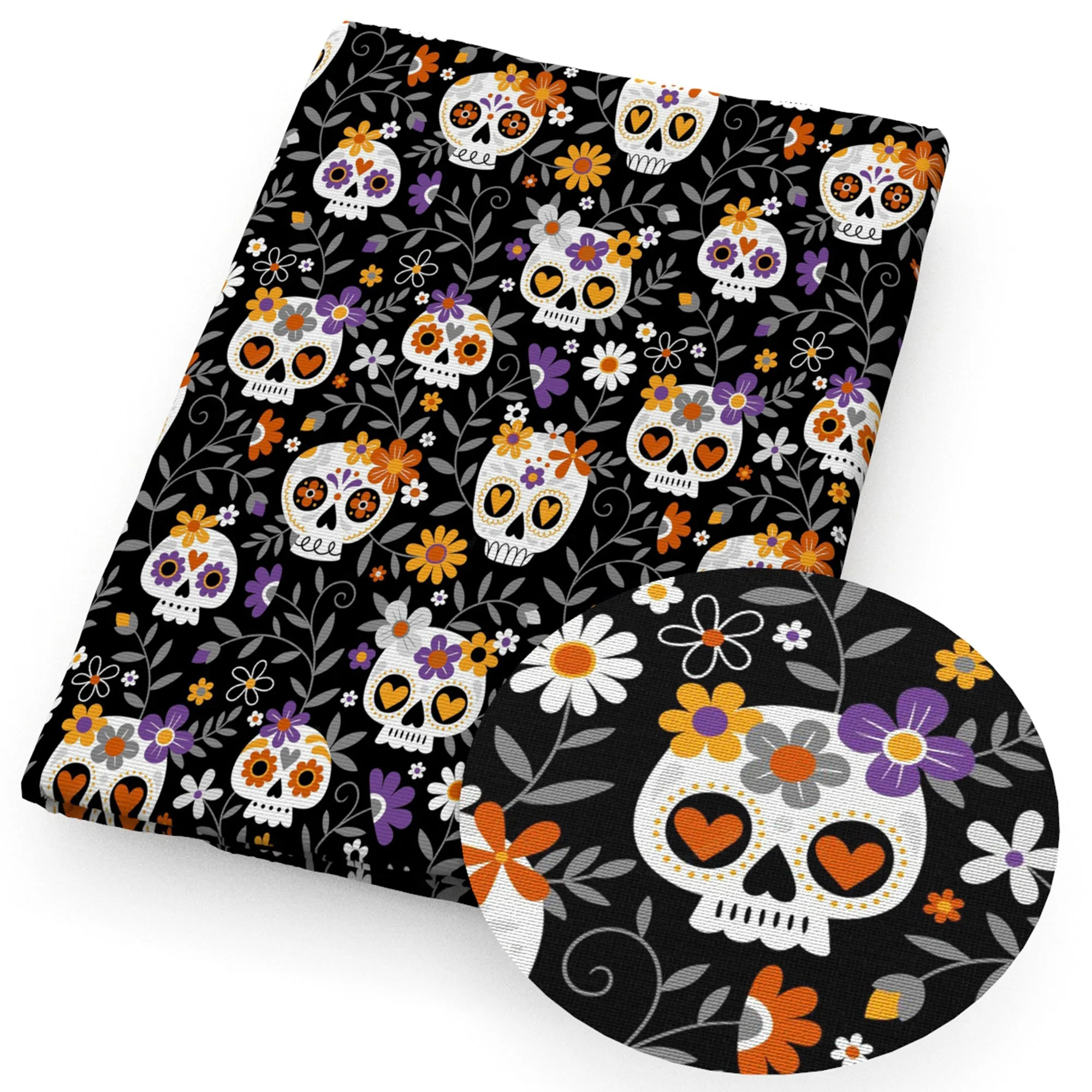 Skull Themed Printed Fabric
