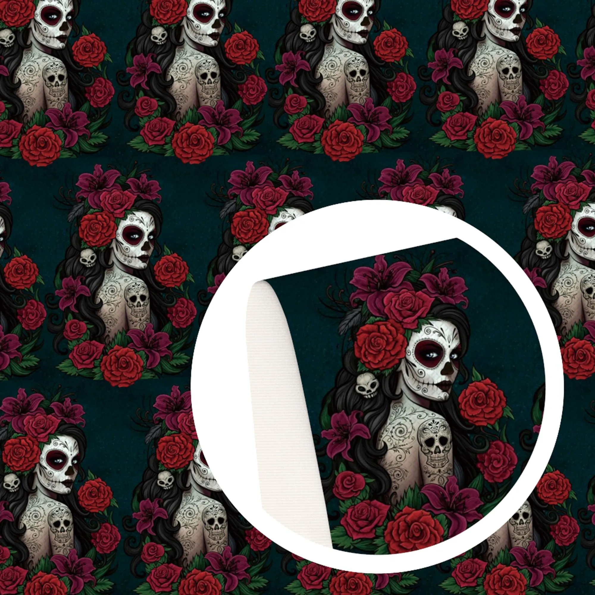 Skull Themed Printed Fabric
