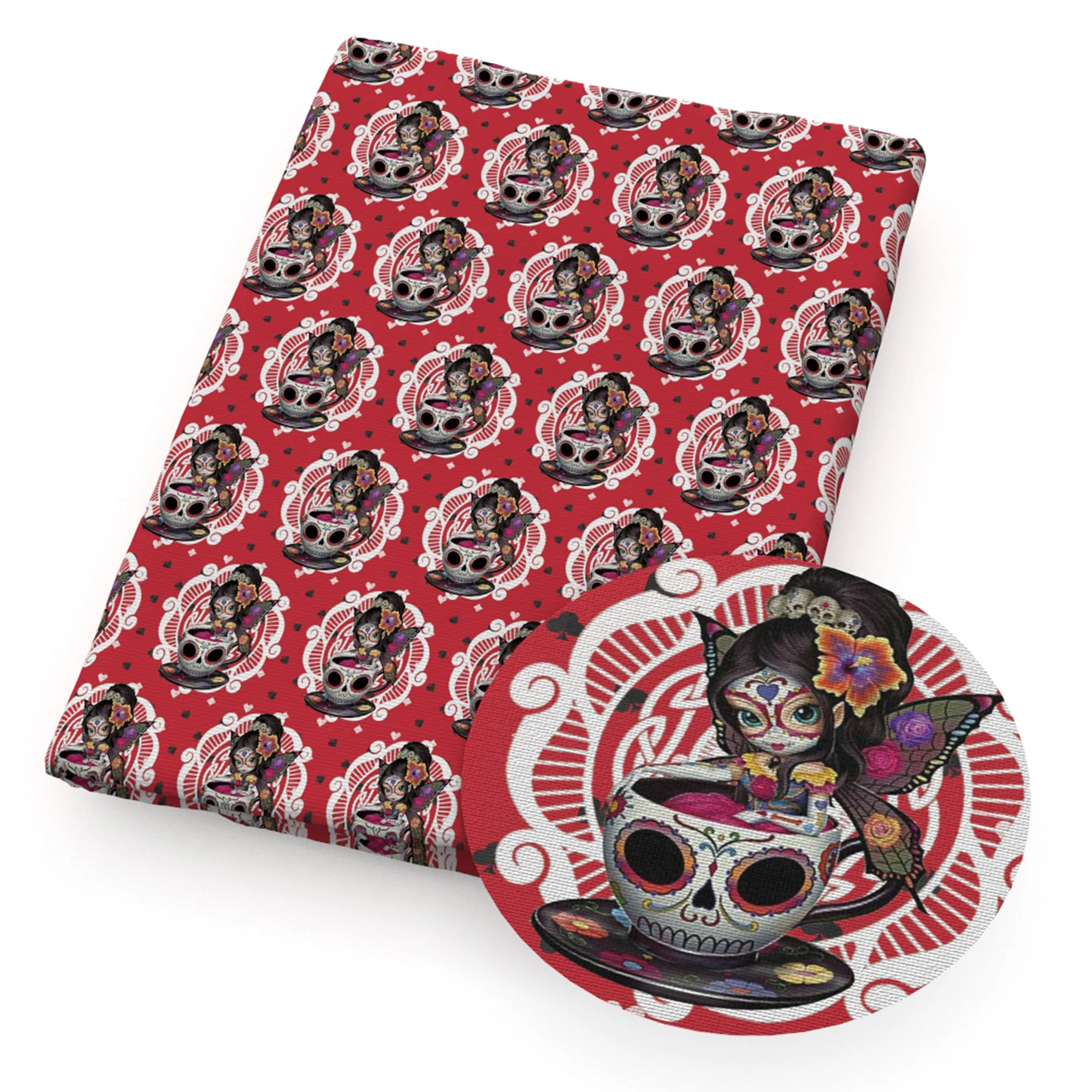 Skull Themed Printed Fabric