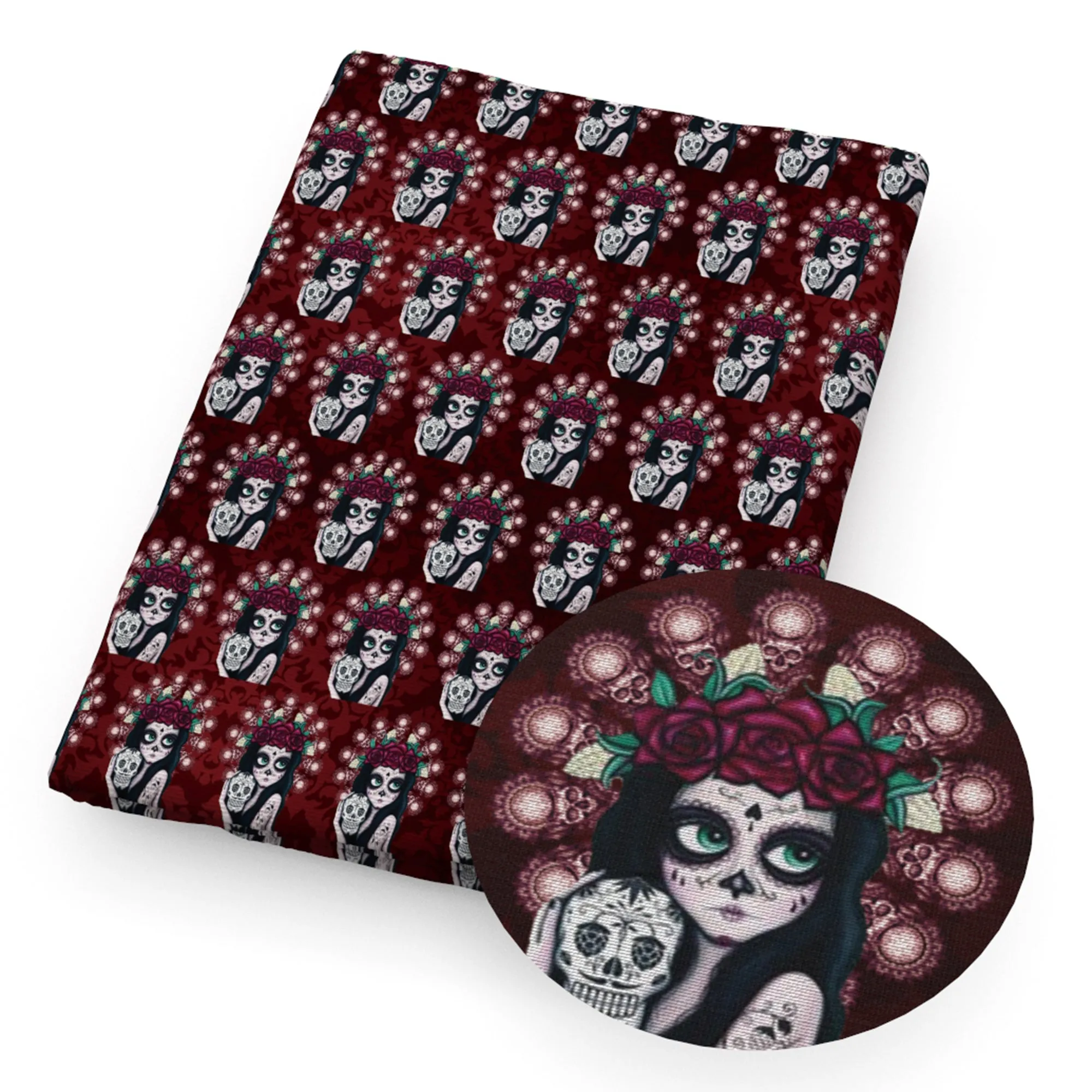 Skull Themed Printed Fabric