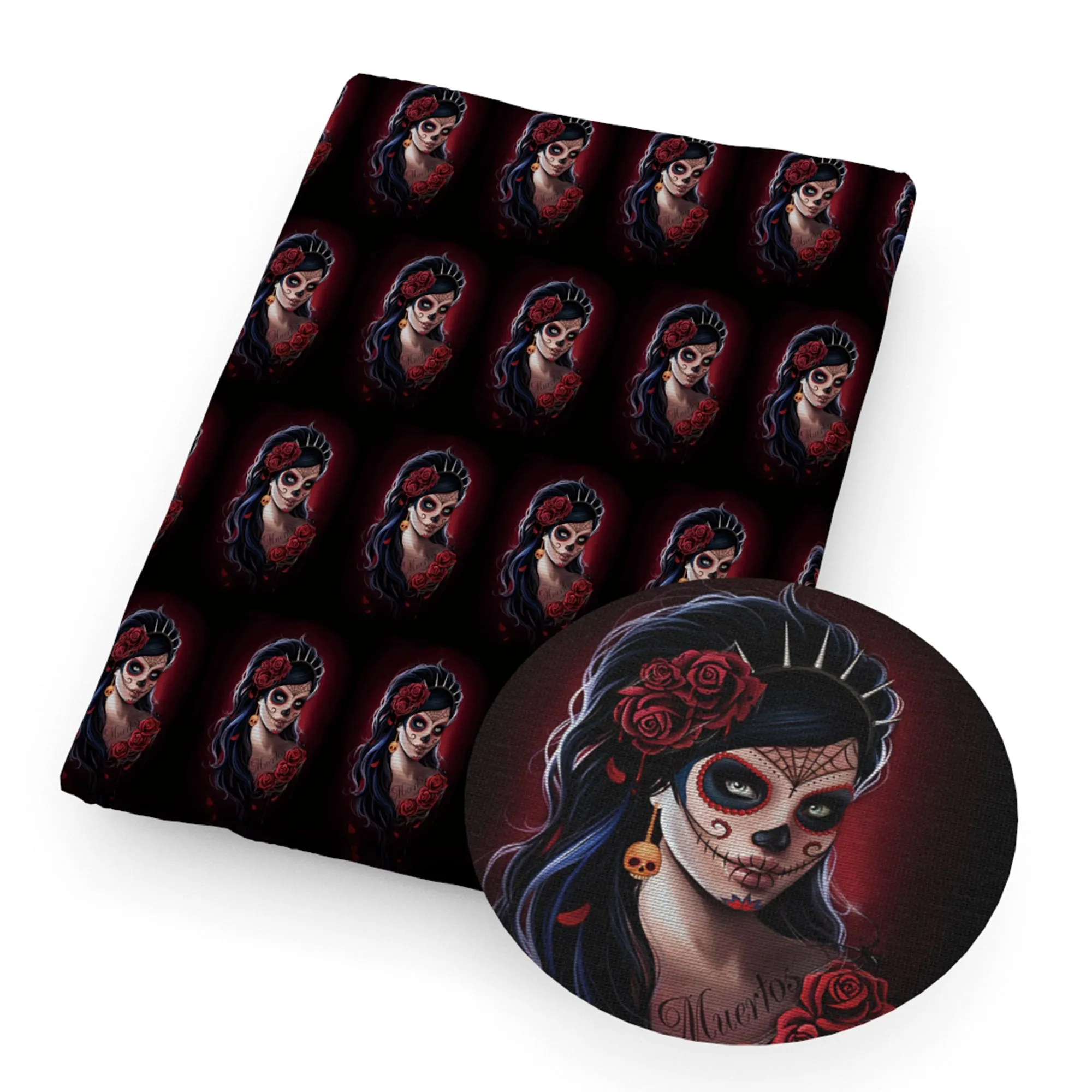 Skull Themed Printed Fabric