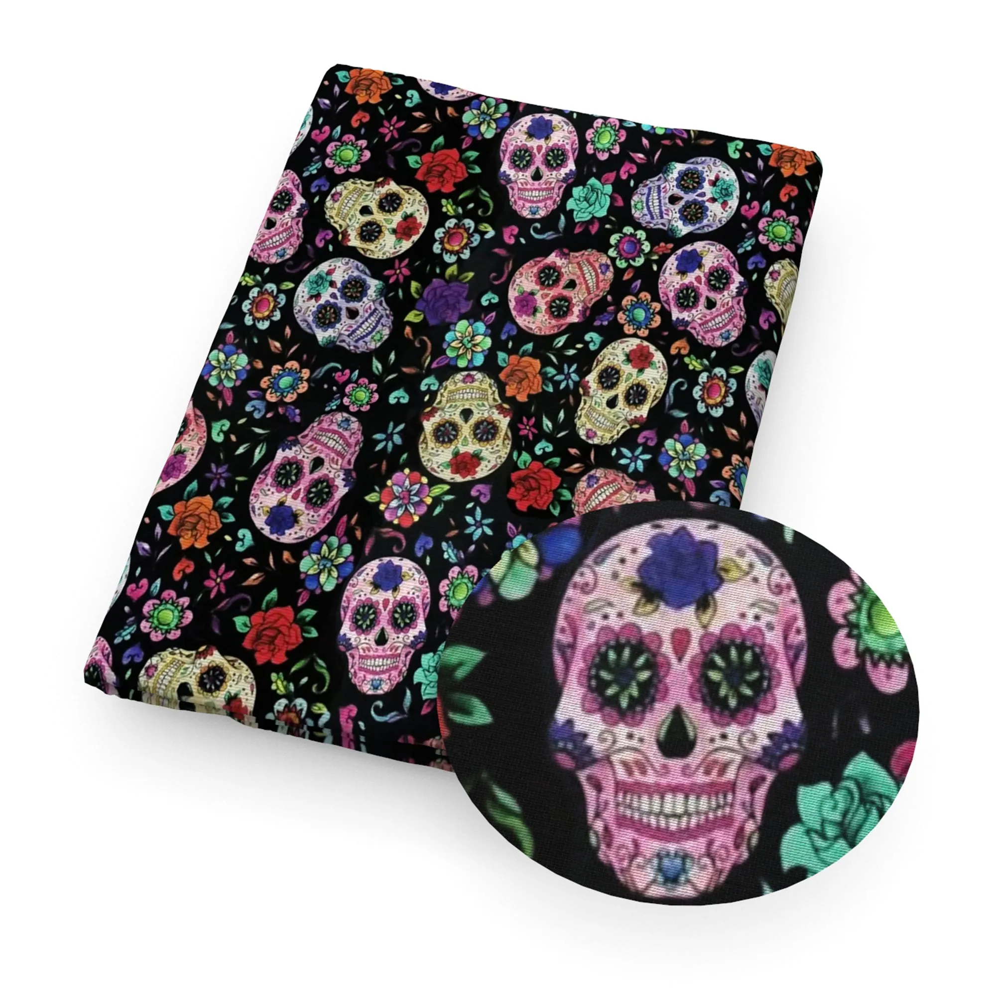 Skull Themed Printed Fabric