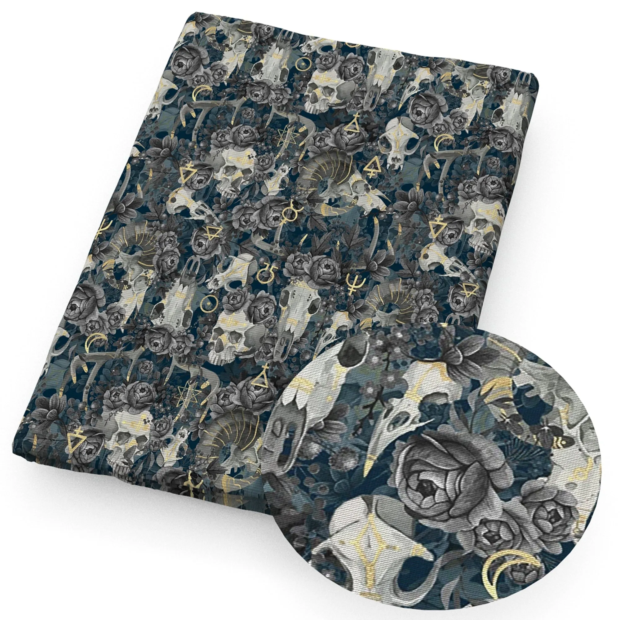 Skull Themed Printed Fabric