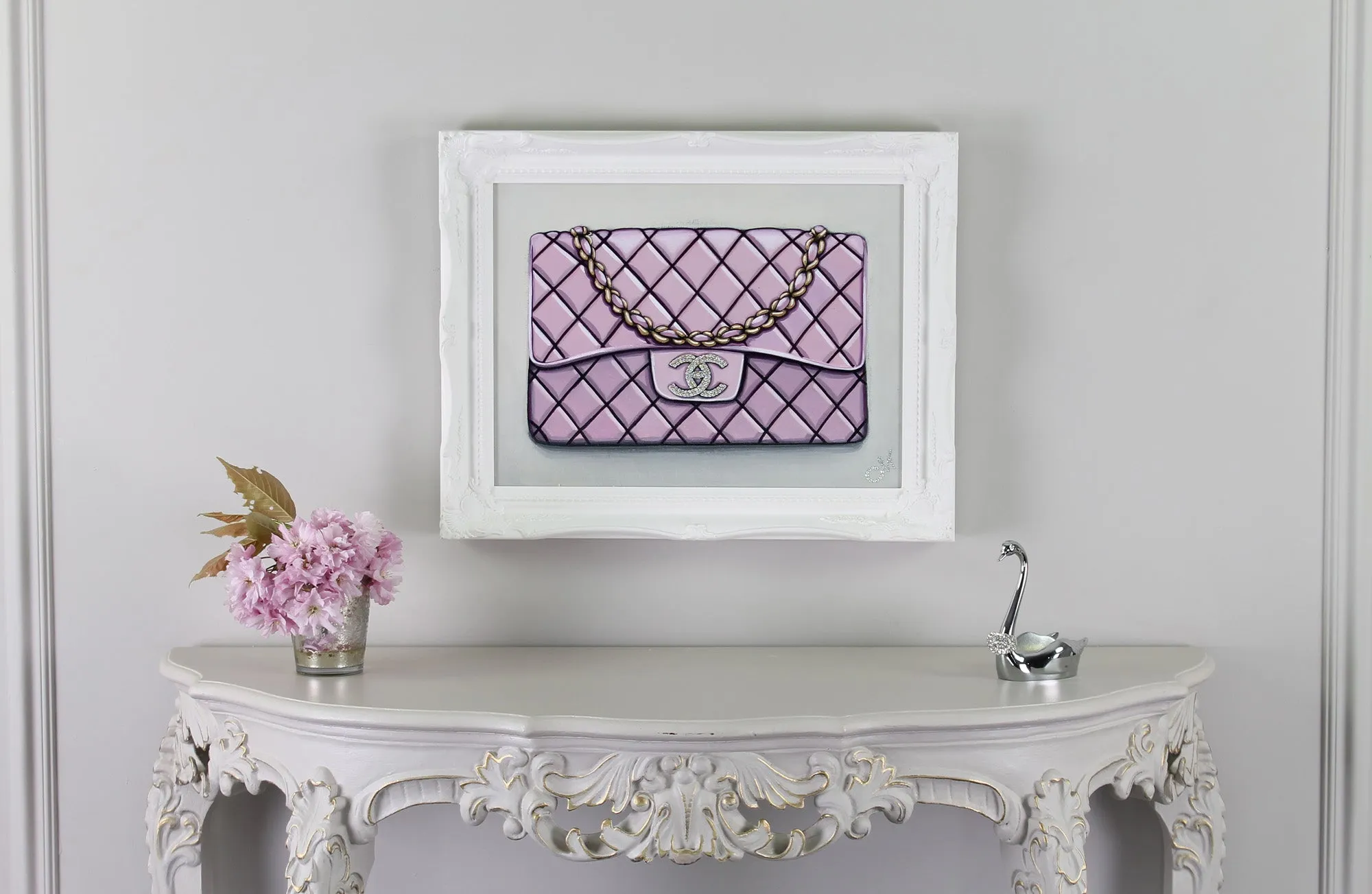 Small Limited Edition Diamond Bebe Rose Chanel Giclée
