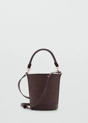 Small raffia bucket bag