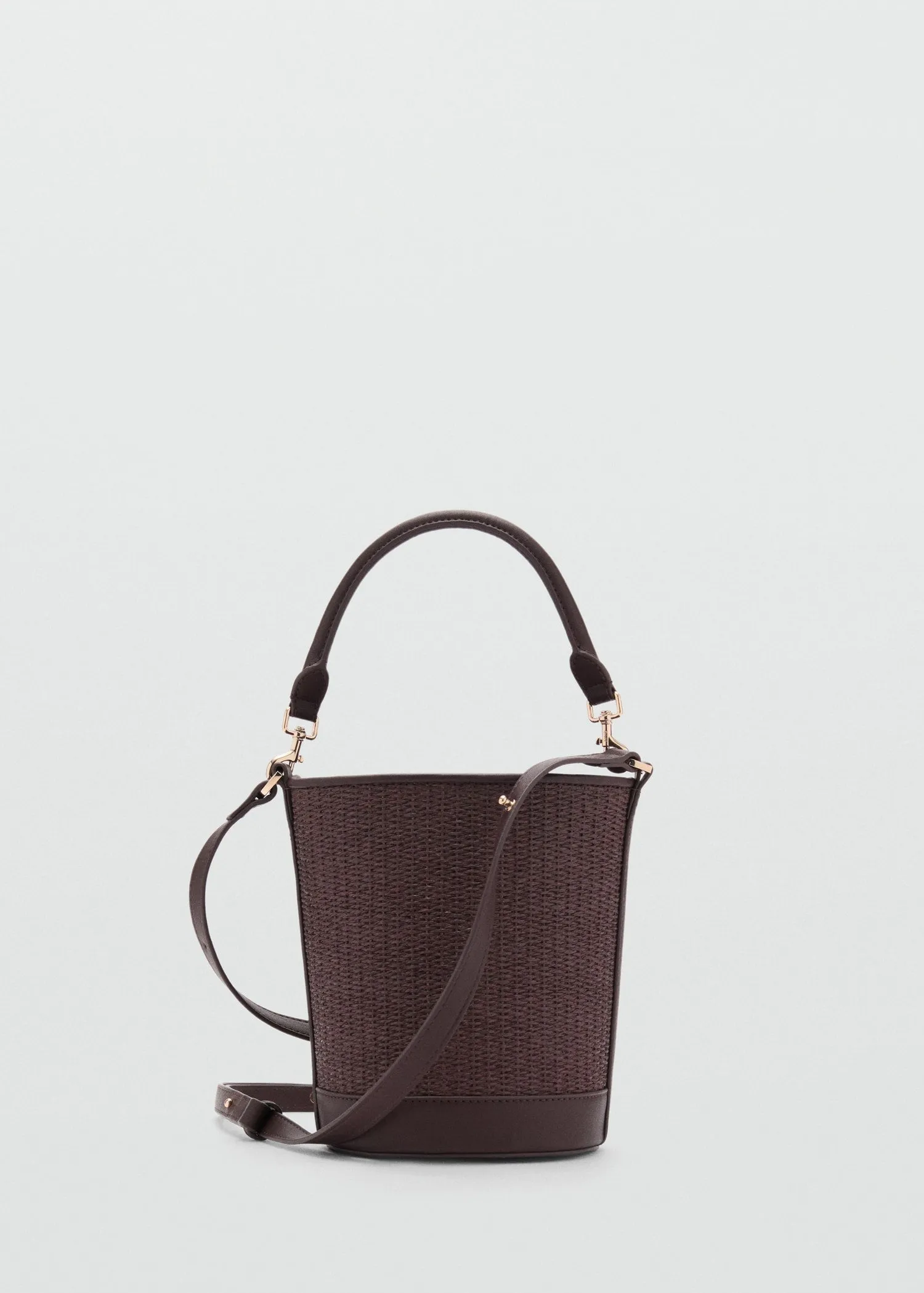 Small raffia bucket bag