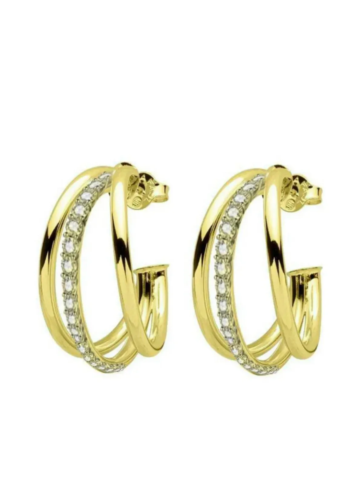 Small Triple Claire CZ Hoops