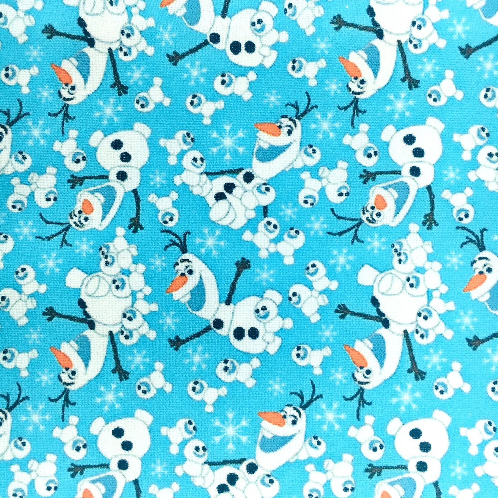 snowflake snow snowman printed fabric