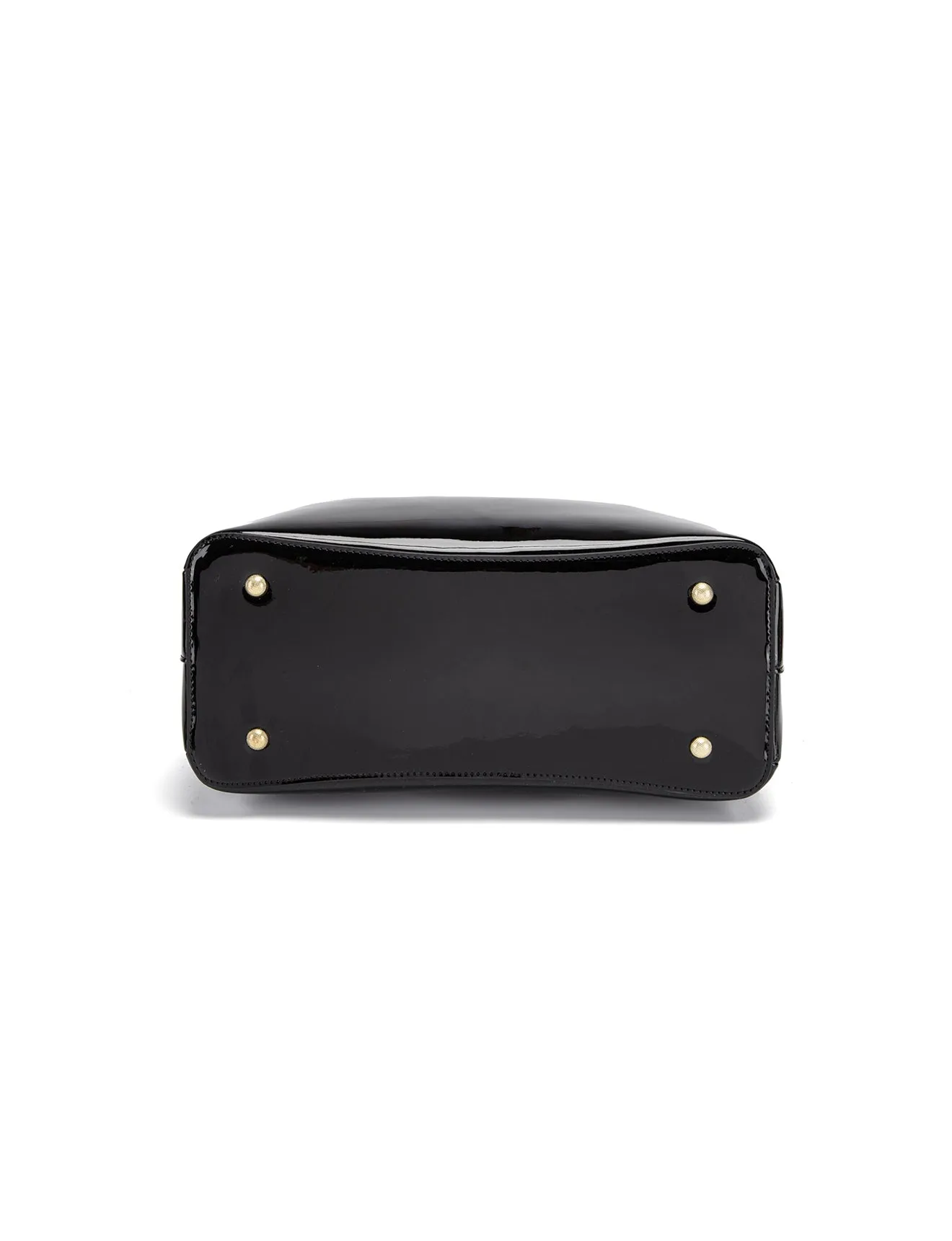 SOFIA VEGAN PATENT TRIPLE COMPARTMENT BAG- XB-2414-BLK-SALE