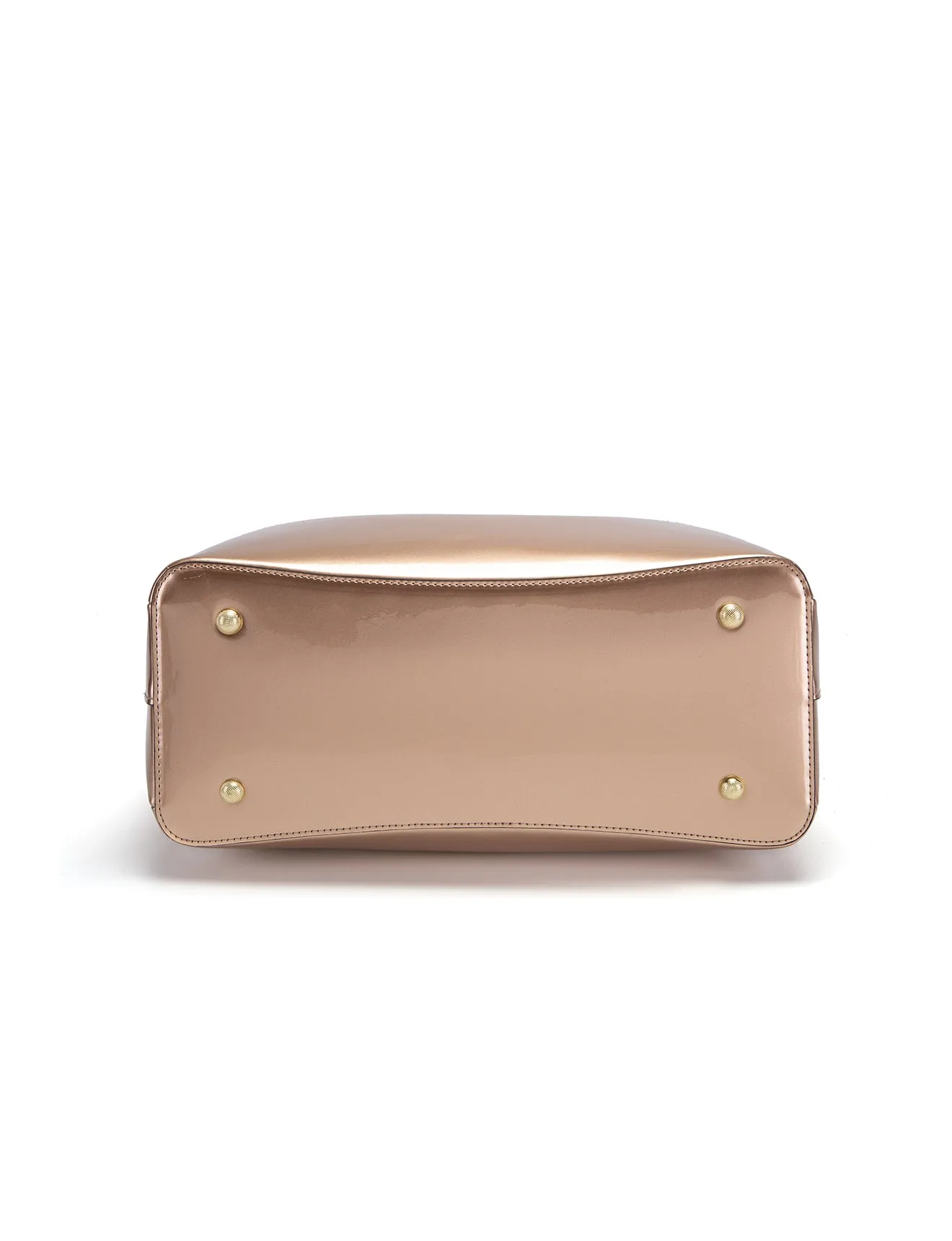 SOFIA VEGAN PATENT TRIPLE COMPARTMENT BAG- XB-2414-RGLD