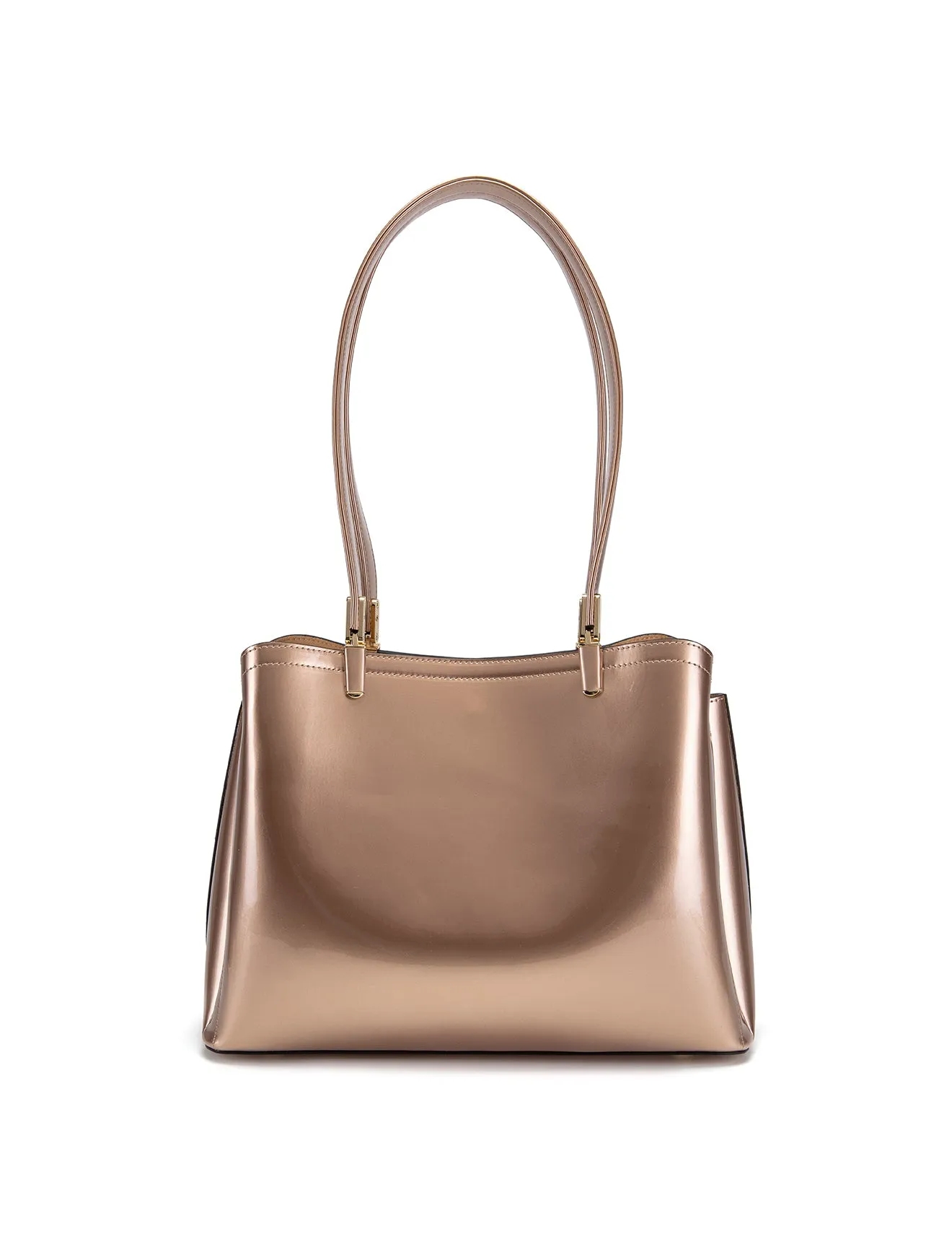 SOFIA VEGAN PATENT TRIPLE COMPARTMENT BAG- XB-2414-RGLD