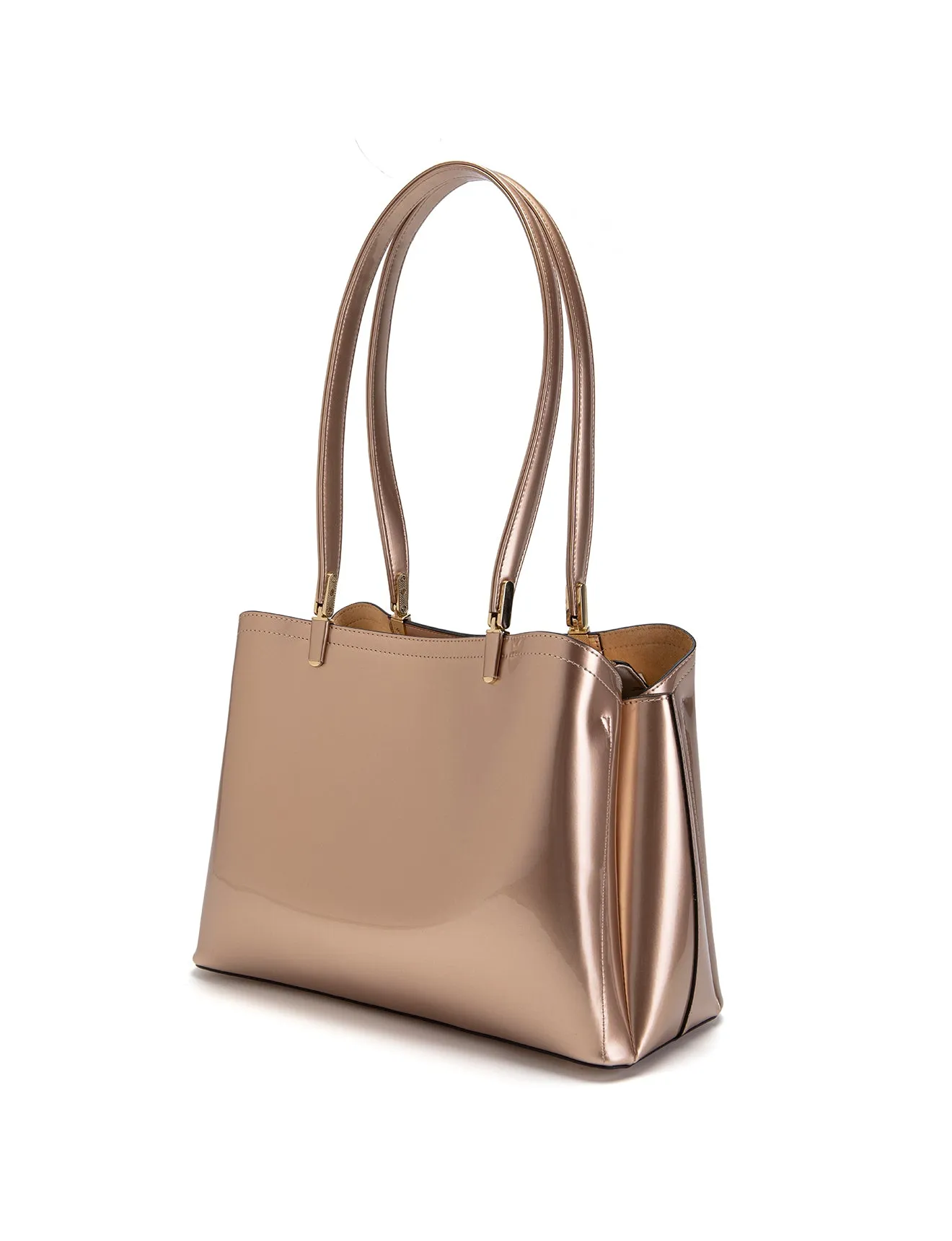 SOFIA VEGAN PATENT TRIPLE COMPARTMENT BAG- XB-2414-RGLD
