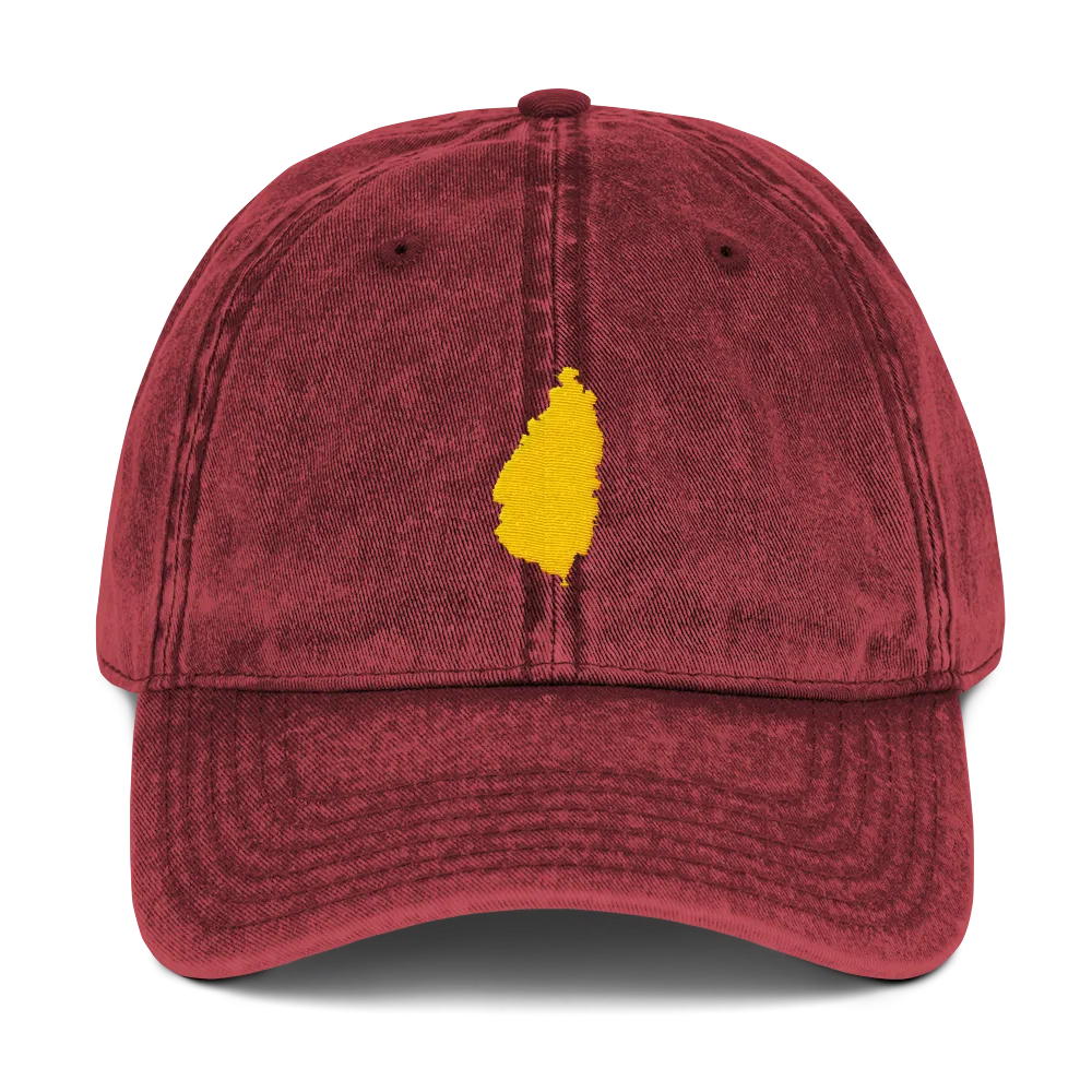 St. Lucia Gold Vintage Cotton Twill Cap