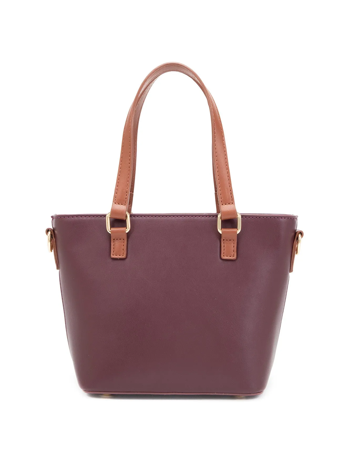 STELLA 2 PIECE VEGAN TOTE SET- XB-2335-CHOC/TAN- SALE