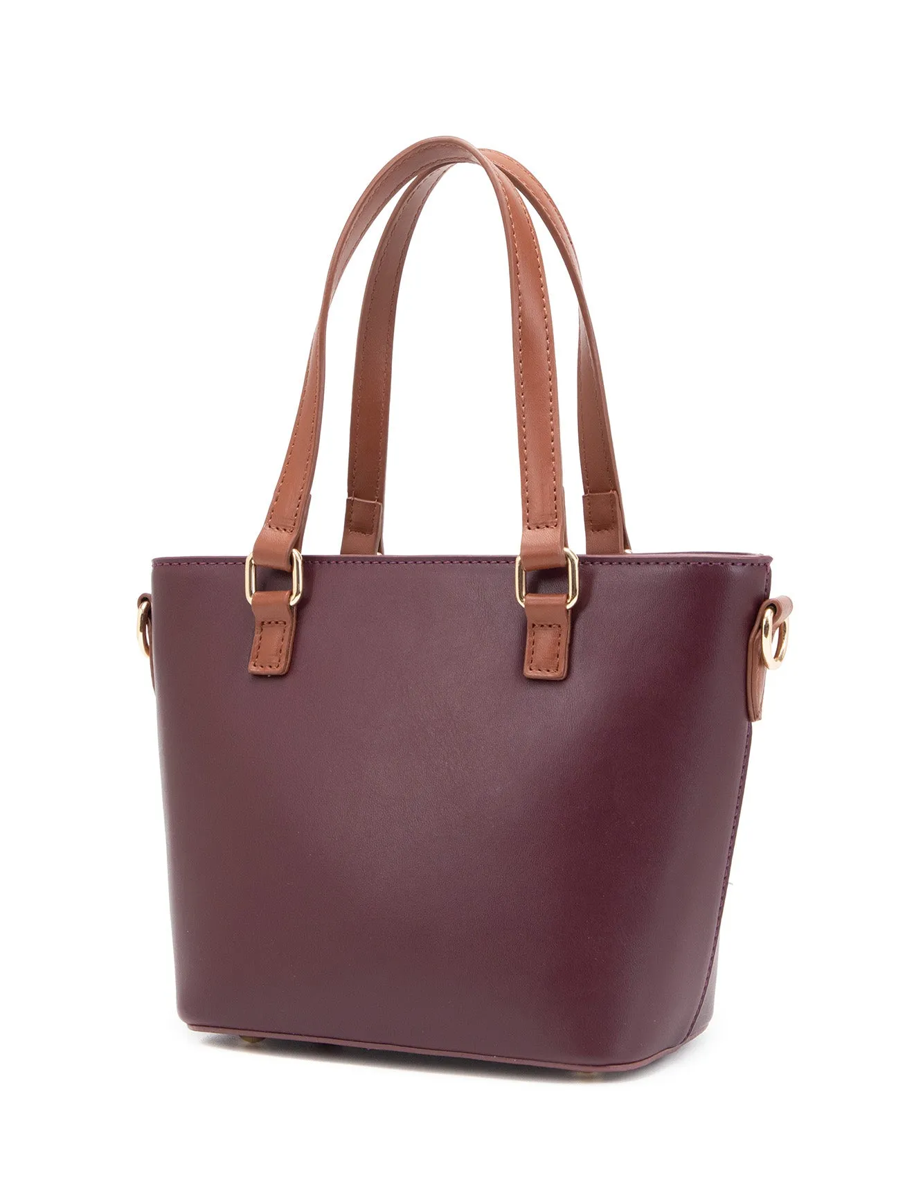 STELLA 2 PIECE VEGAN TOTE SET- XB-2335-CHOC/TAN- SALE