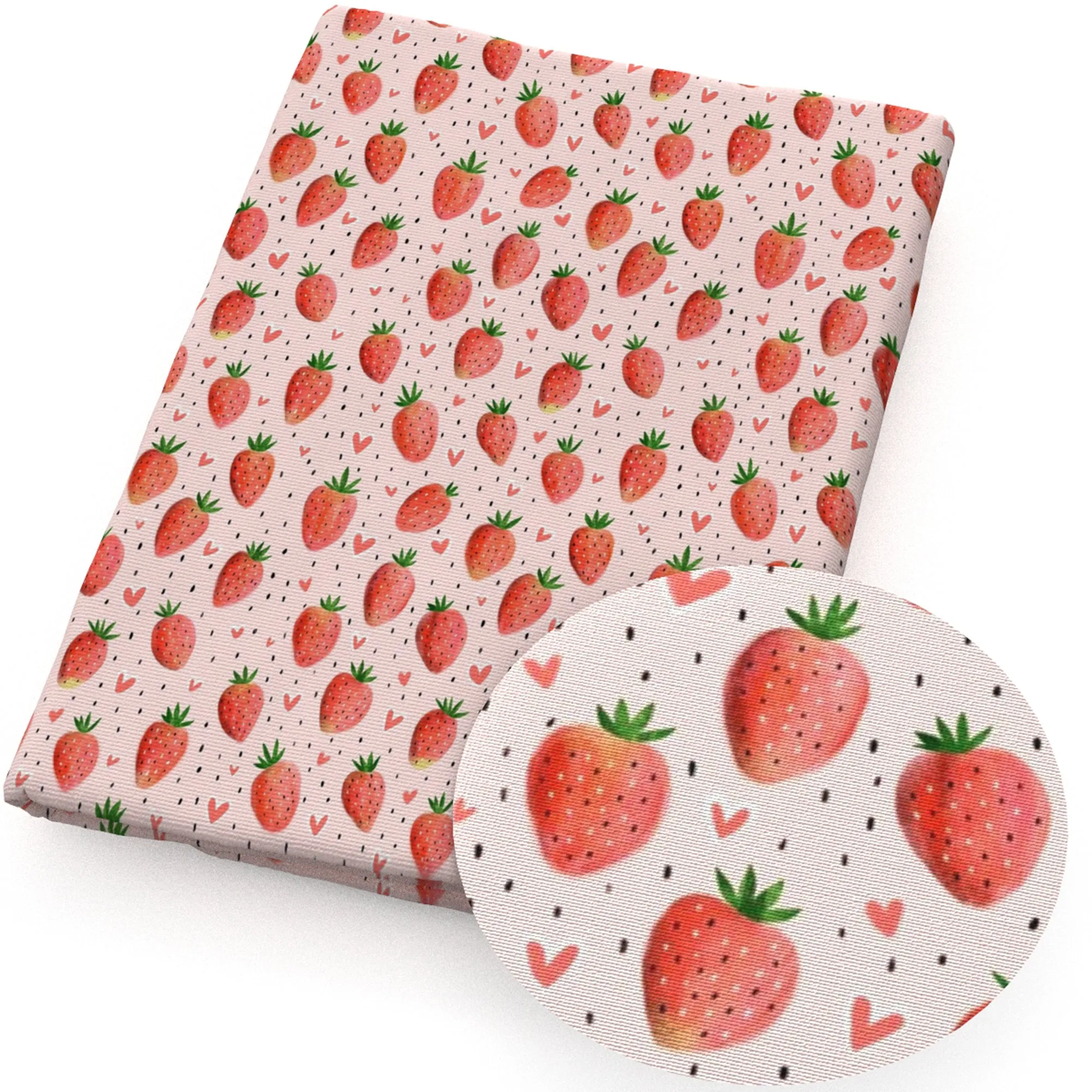 Strawberry Theme Printed Fabric