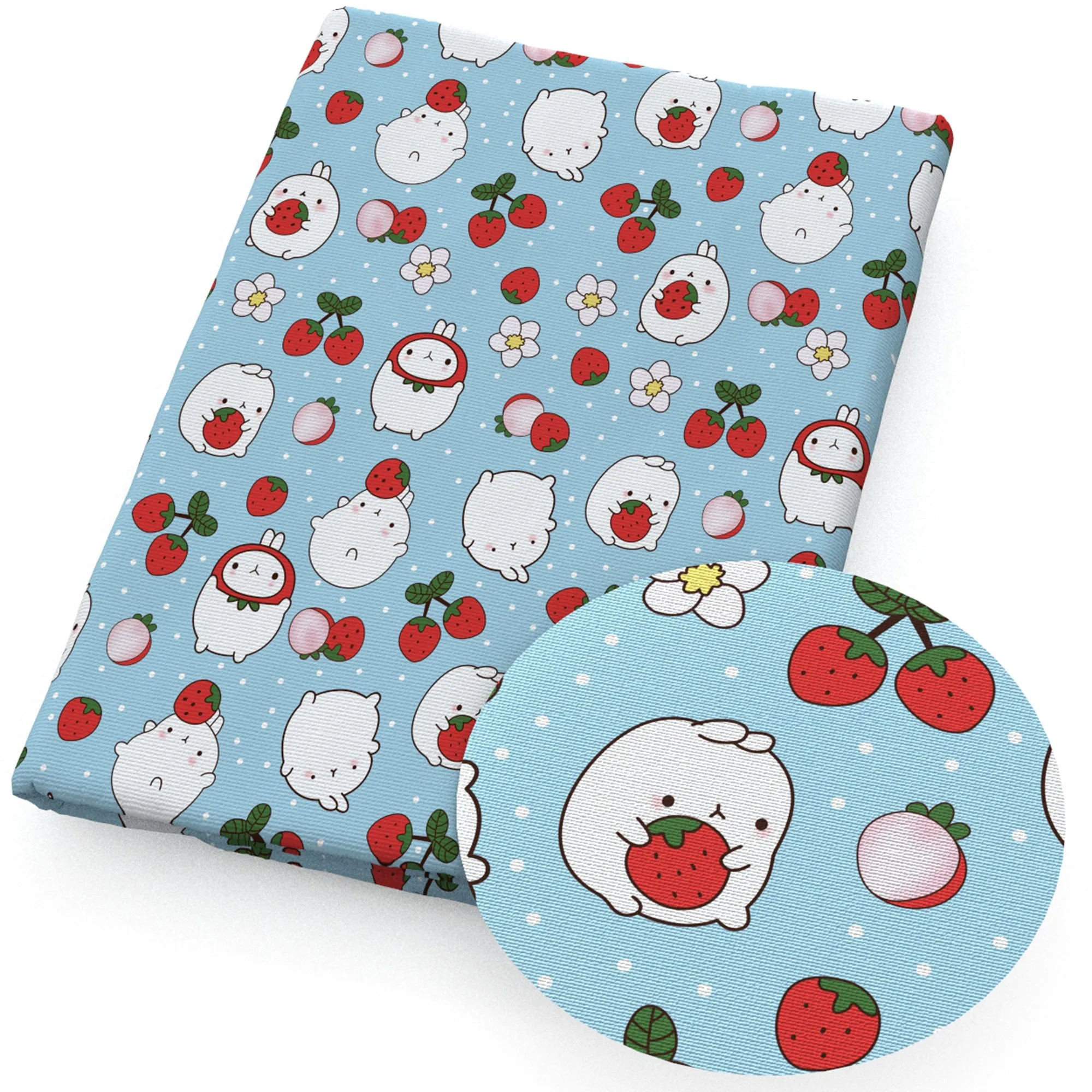 Strawberry Theme Printed Fabric