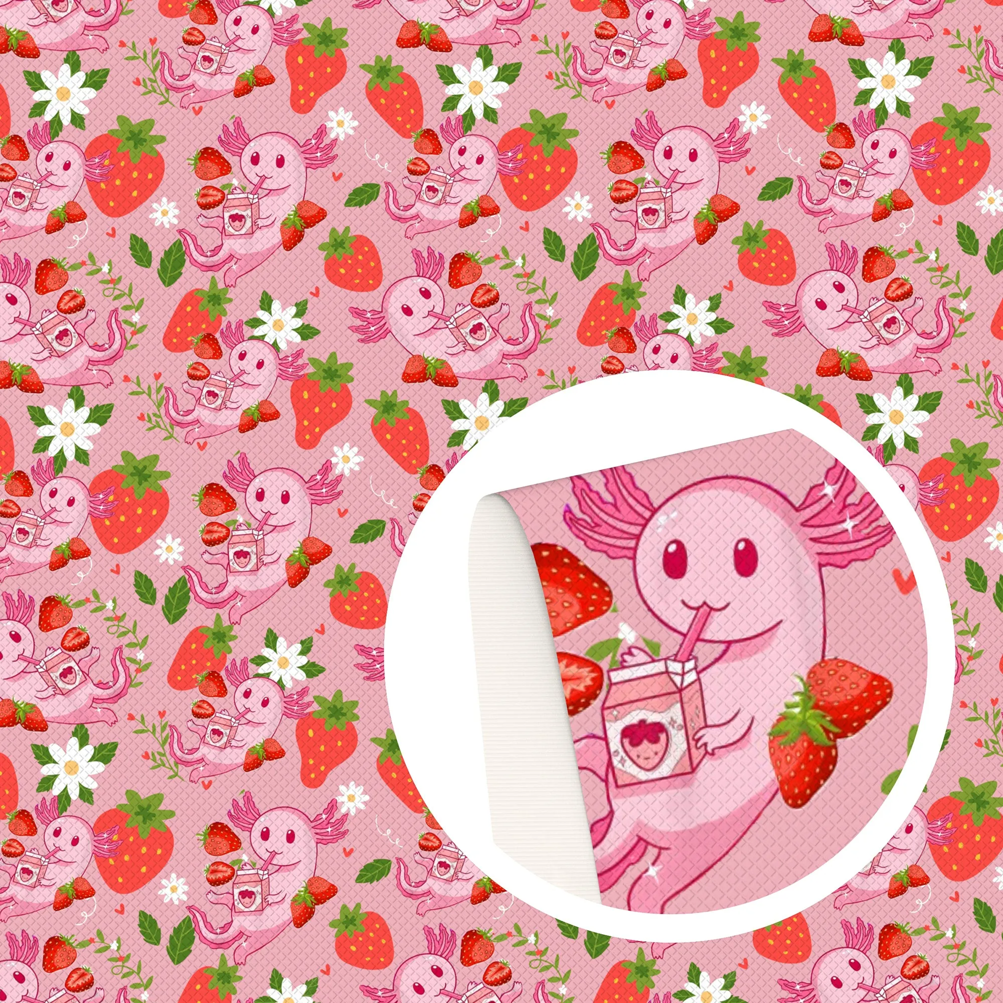 Strawberry Theme Printed Fabric