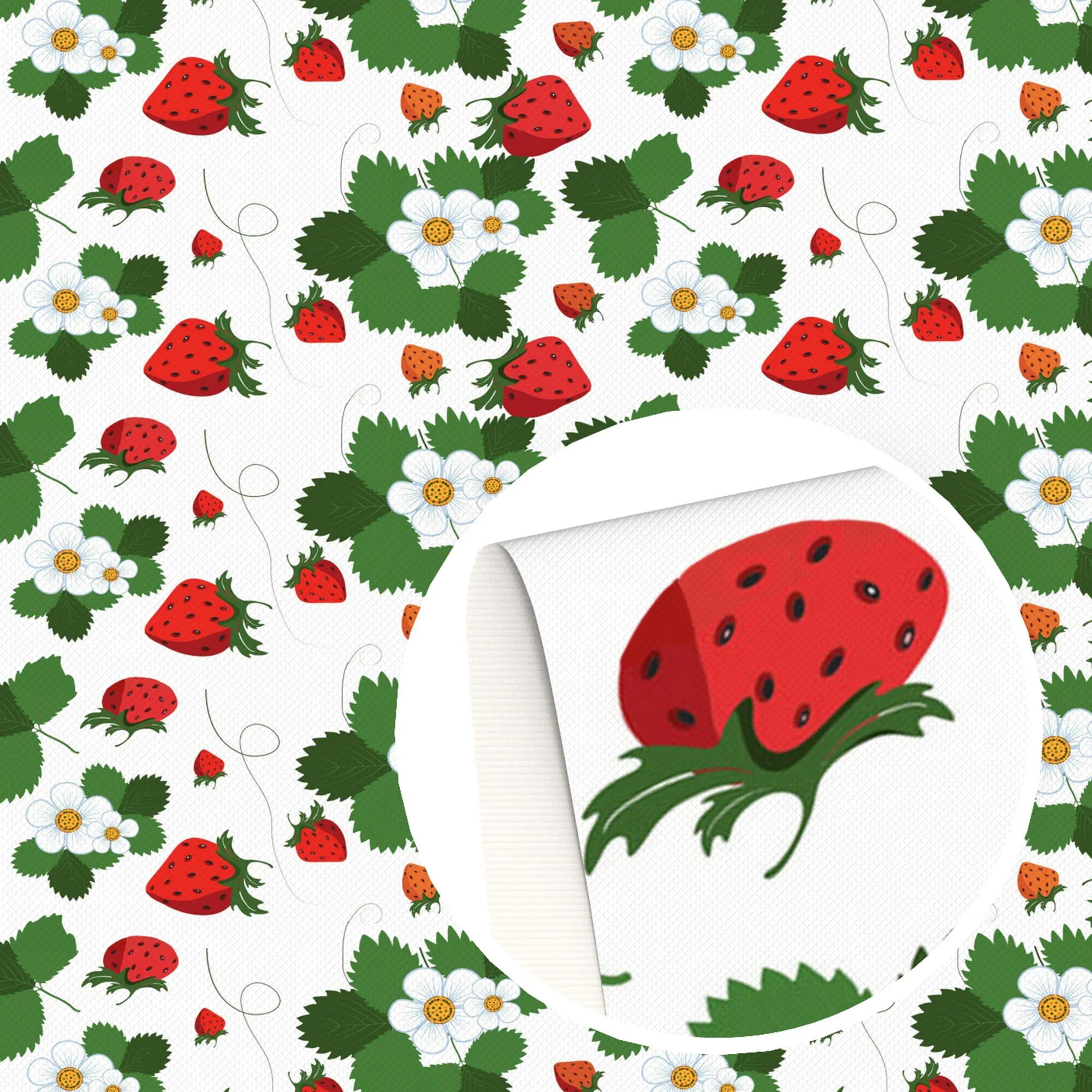 Strawberry Theme Printed Fabric