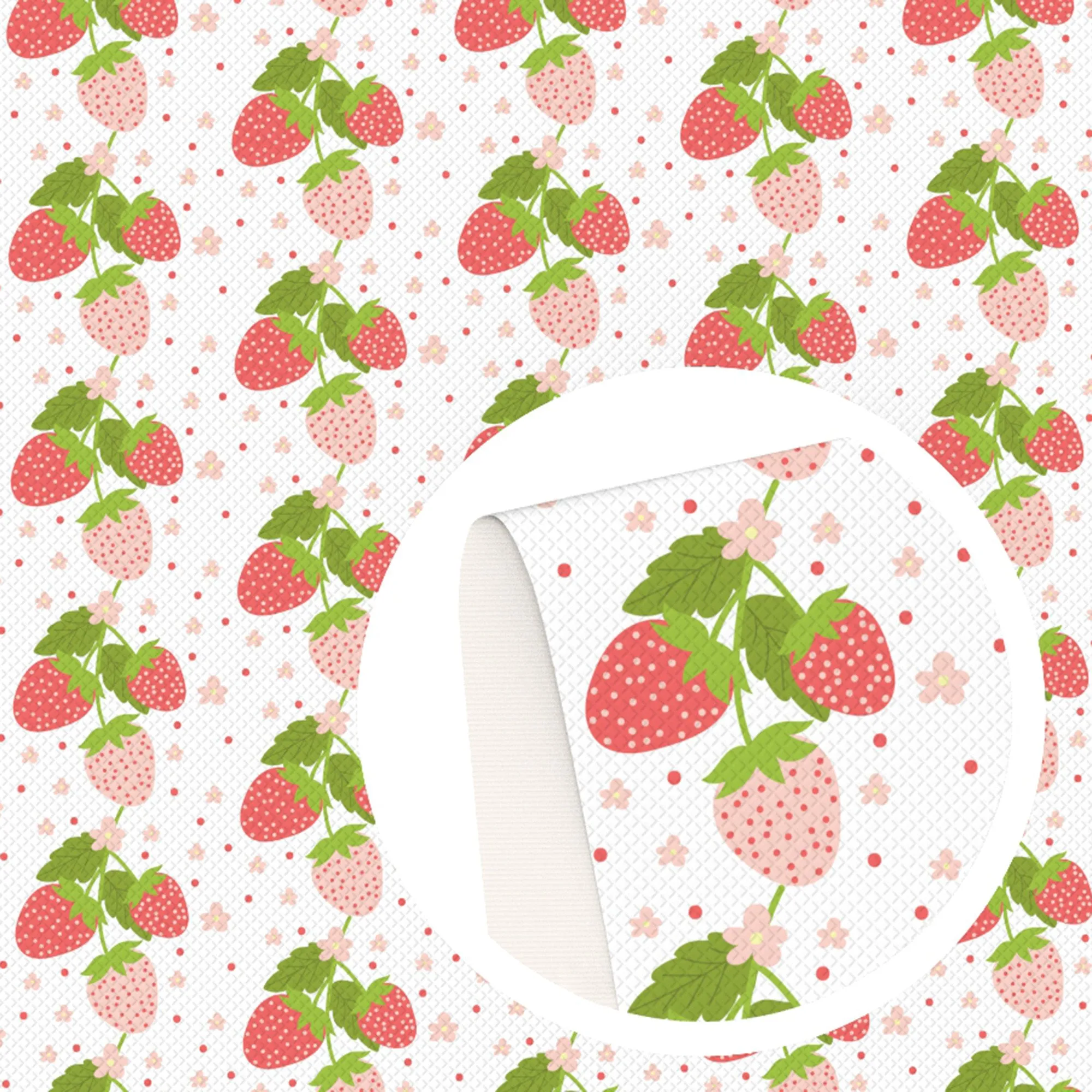 Strawberry Theme Printed Fabric