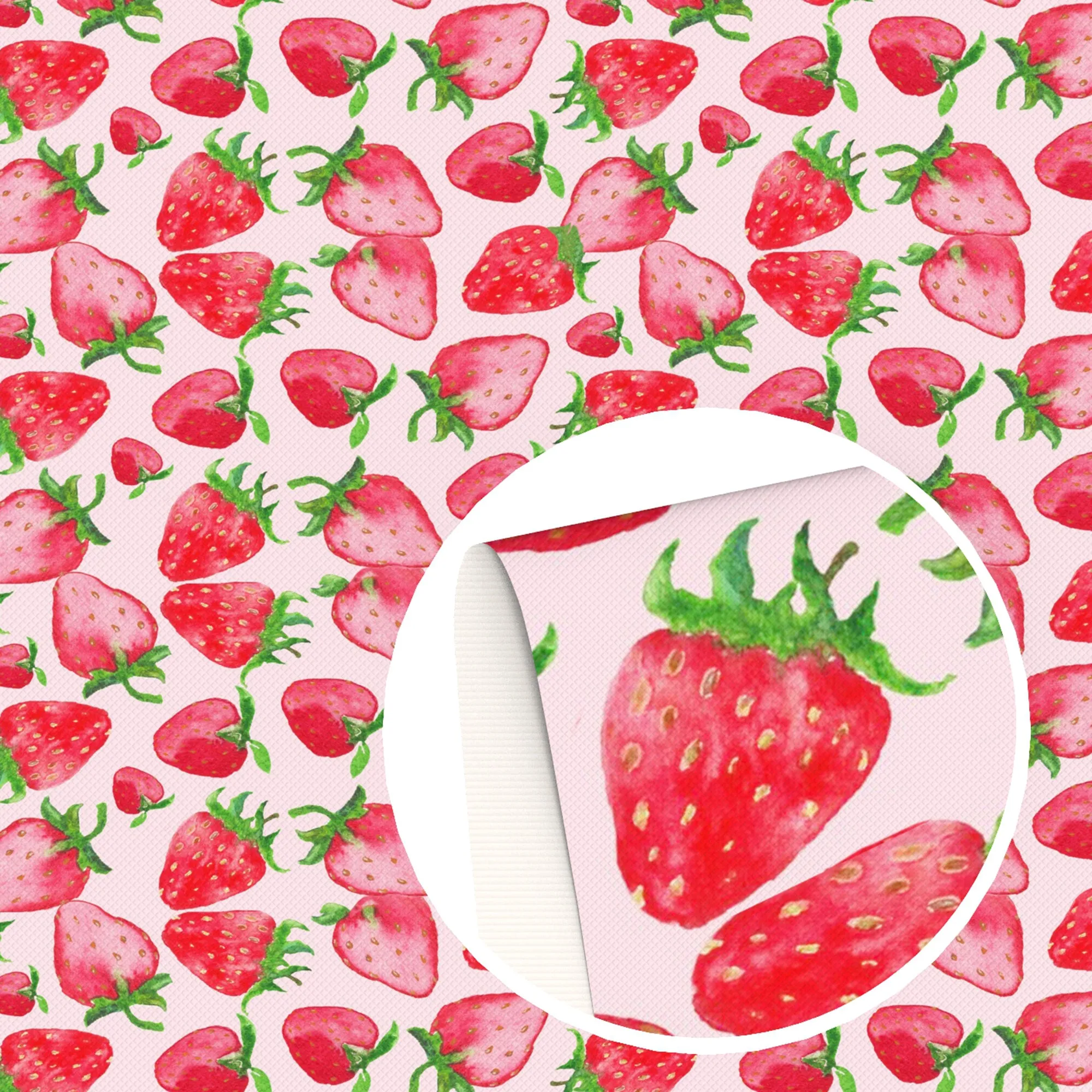 Strawberry Theme Printed Fabric