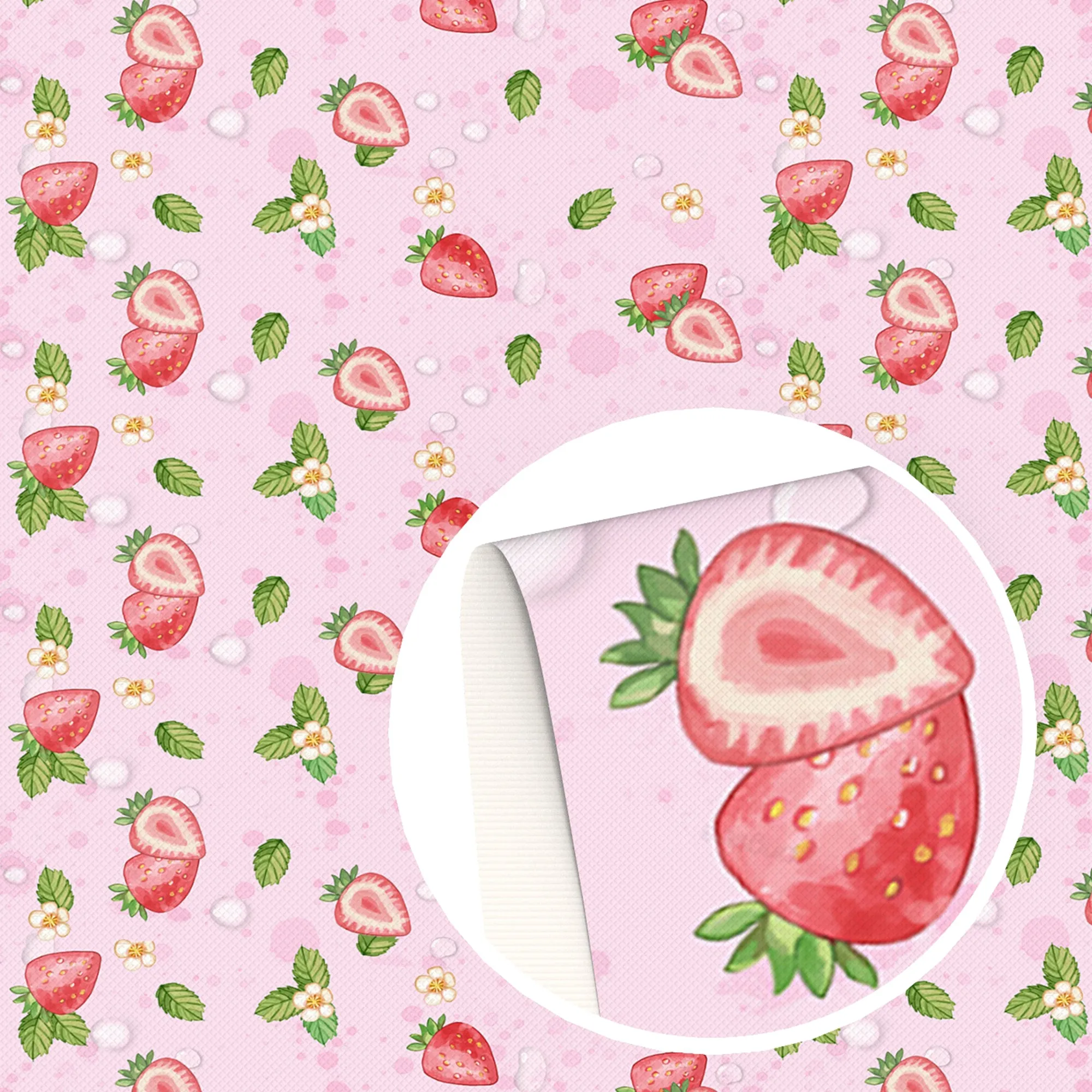 Strawberry Theme Printed Fabric