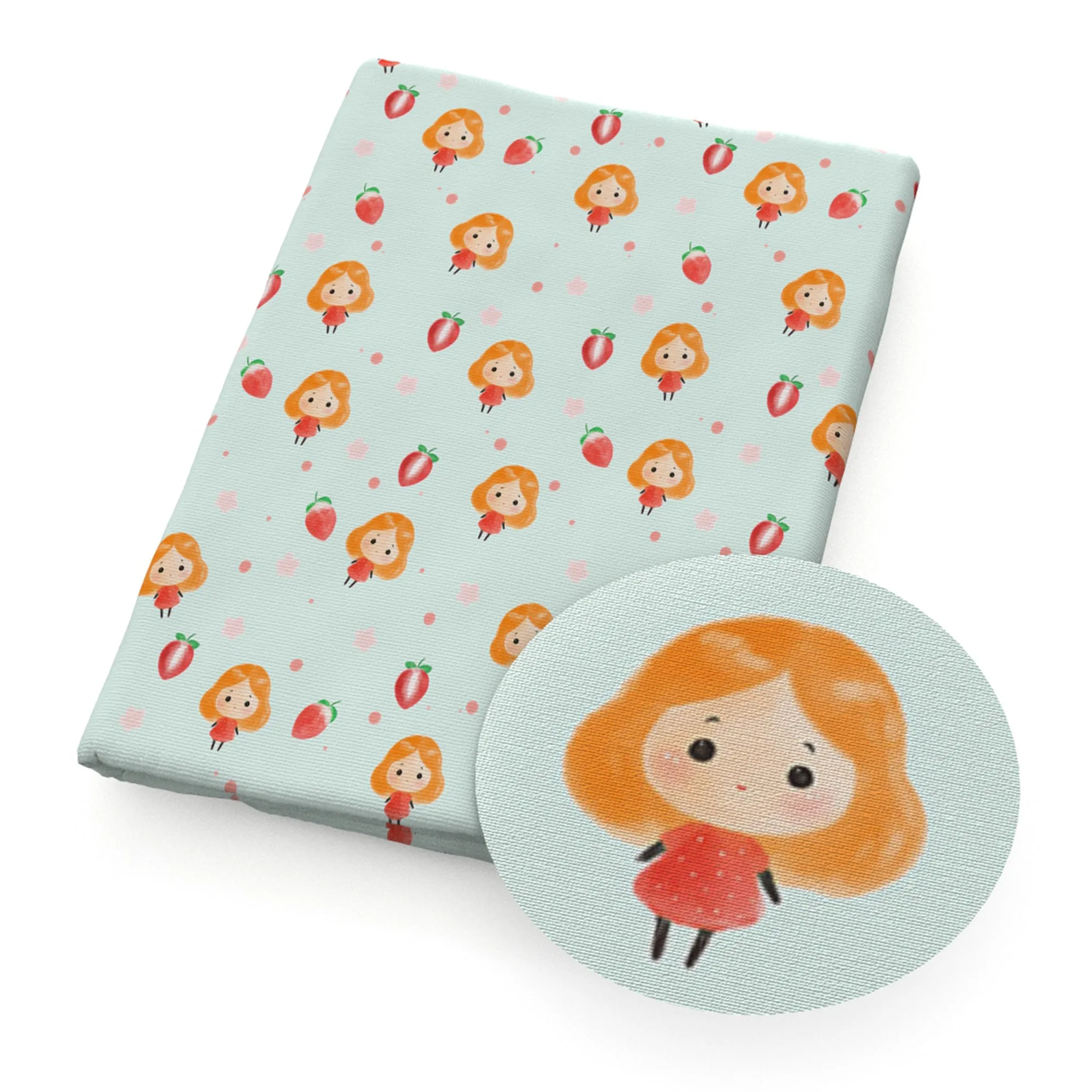 Strawberry Theme Printed Fabric