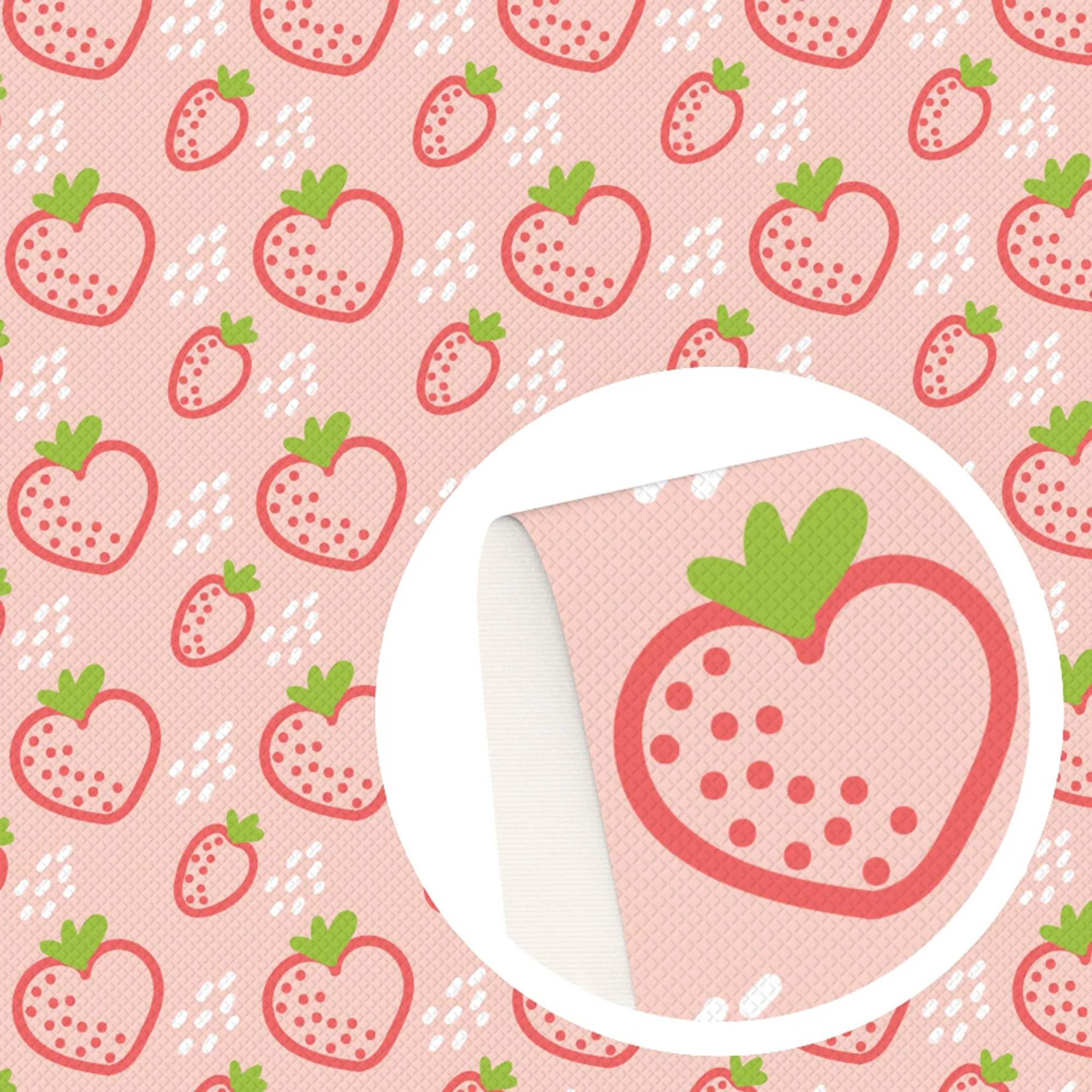Strawberry Theme Printed Fabric