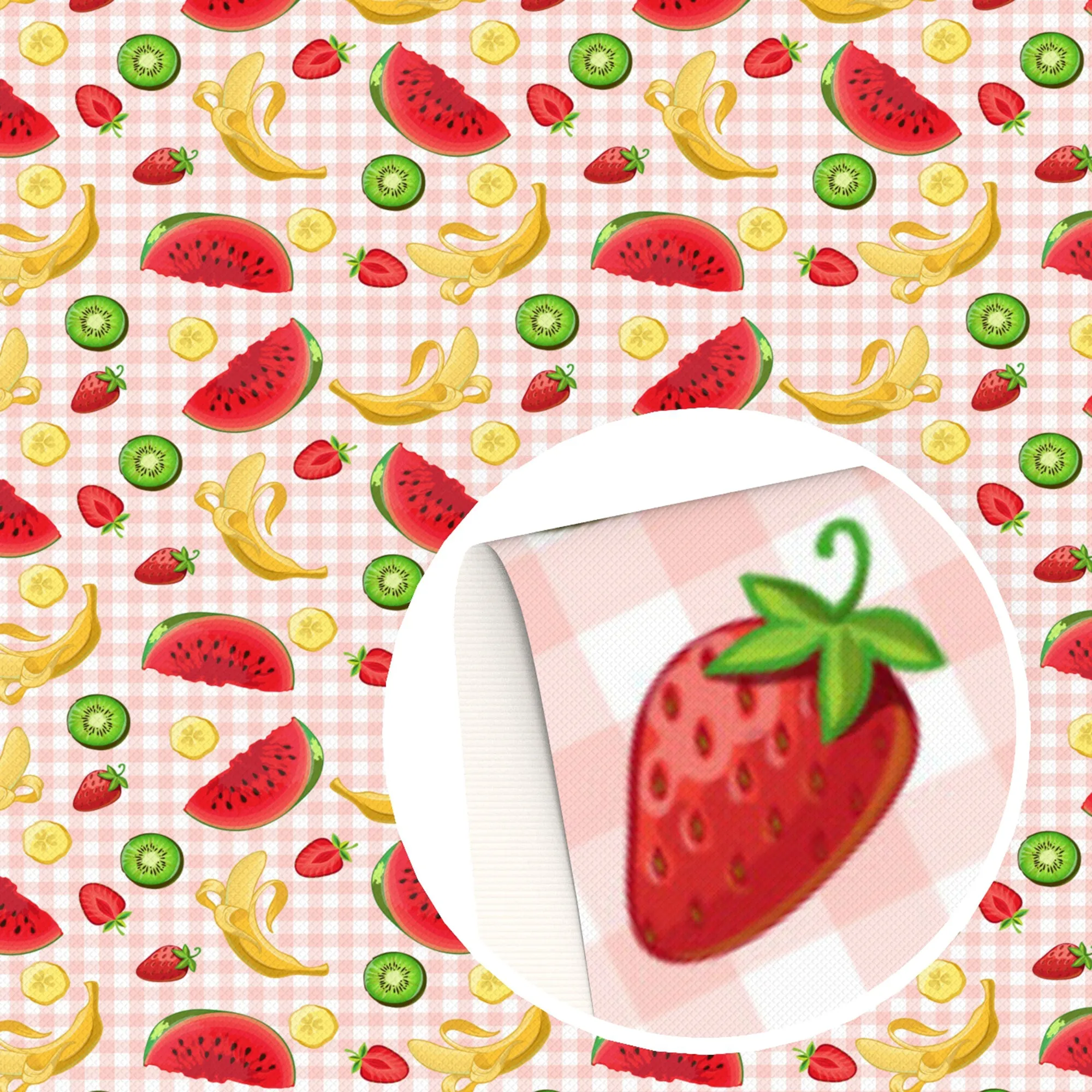 Strawberry Theme Printed Fabric