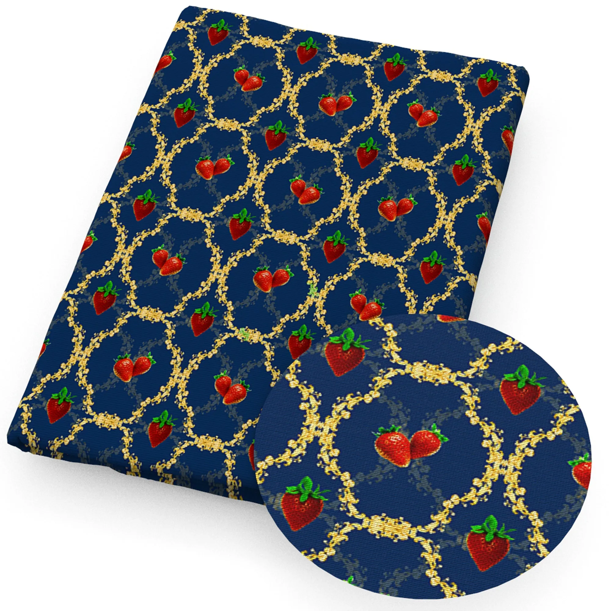 Strawberry Theme Printed Fabric