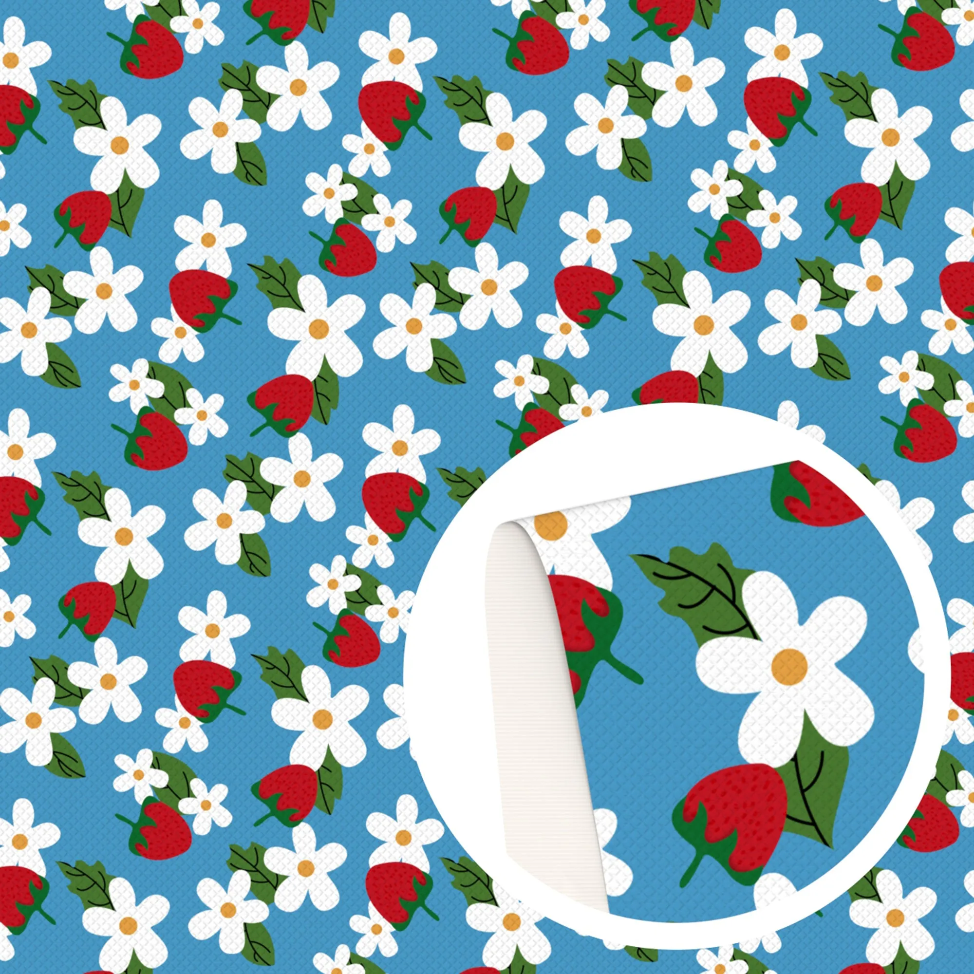 Strawberry Theme Printed Fabric