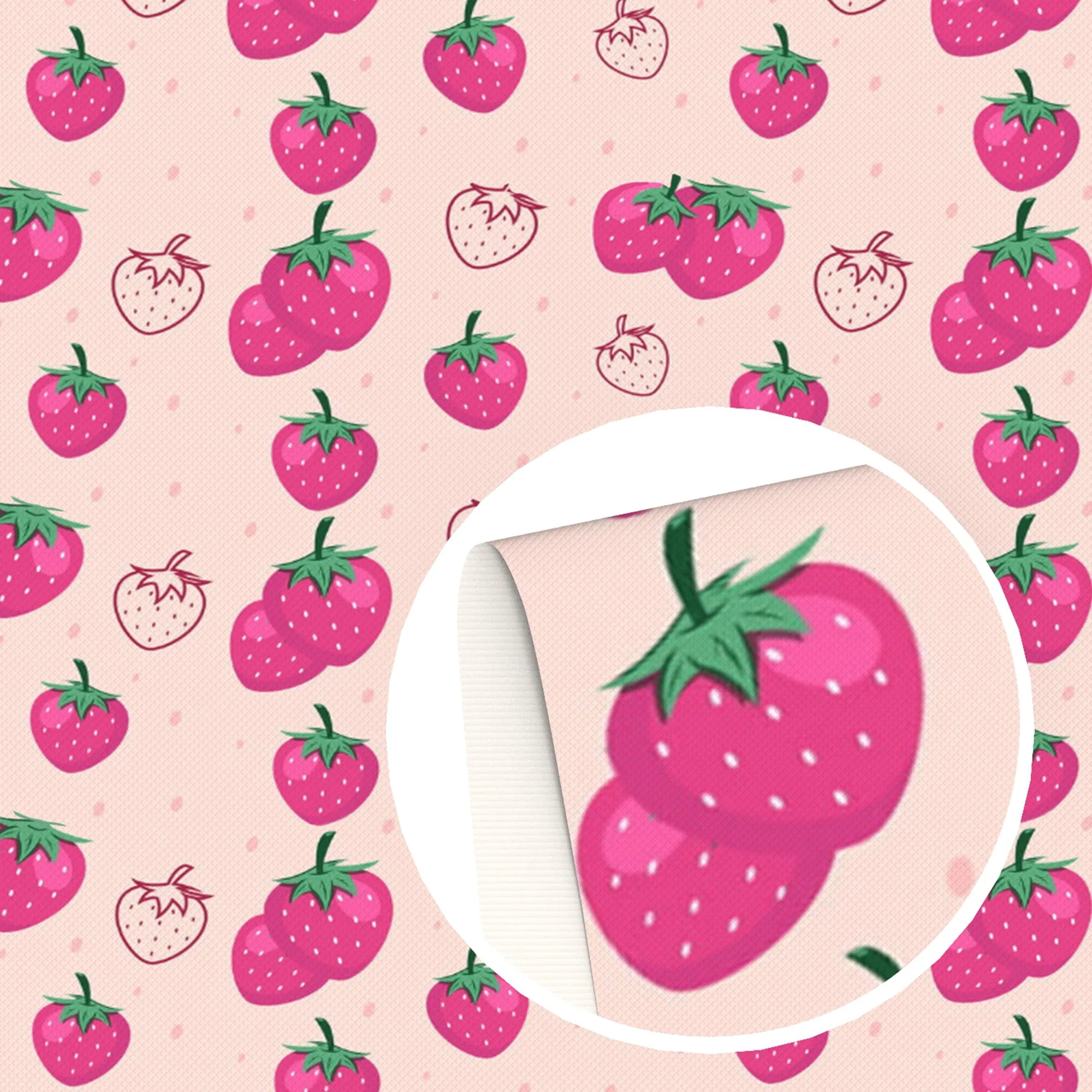 Strawberry Theme Printed Fabric