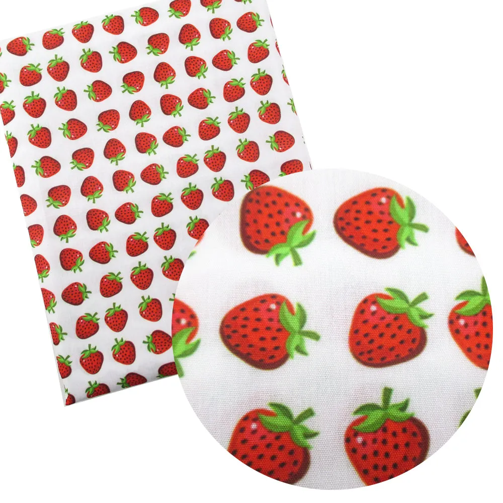 Strawberry Theme Printed Fabric