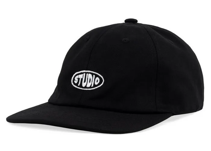 Studio Bubble 6 Panel Strapback Cap Black