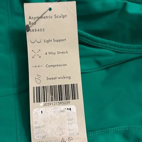 Sweaty Betty NWT Asymmetric Sculpt Bra $68.00