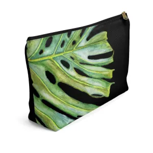 T-Bottom Accessory Bag:  Monstera Leaf - Black